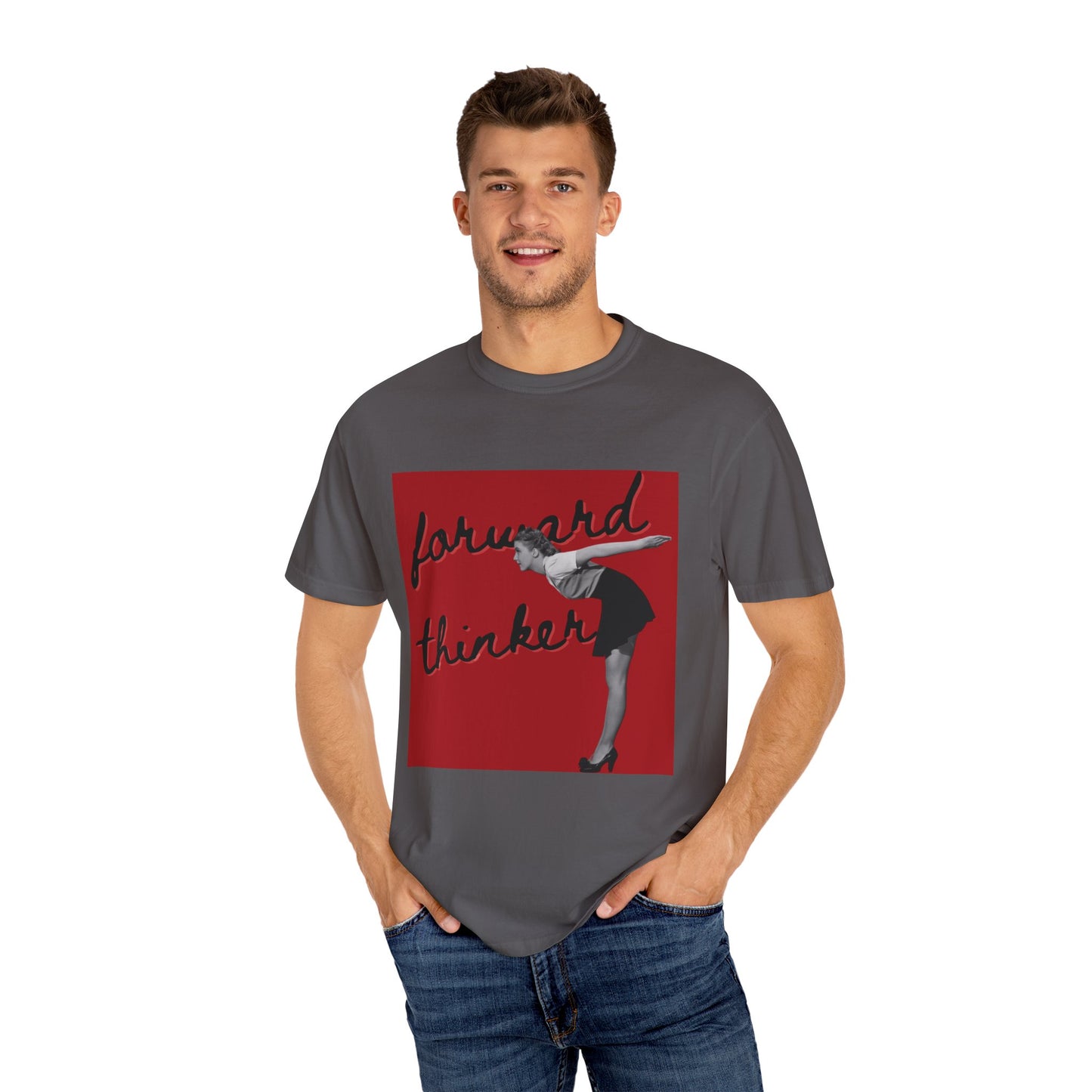 Forward Thinker Unisex Cotton T-shirt Red Solid