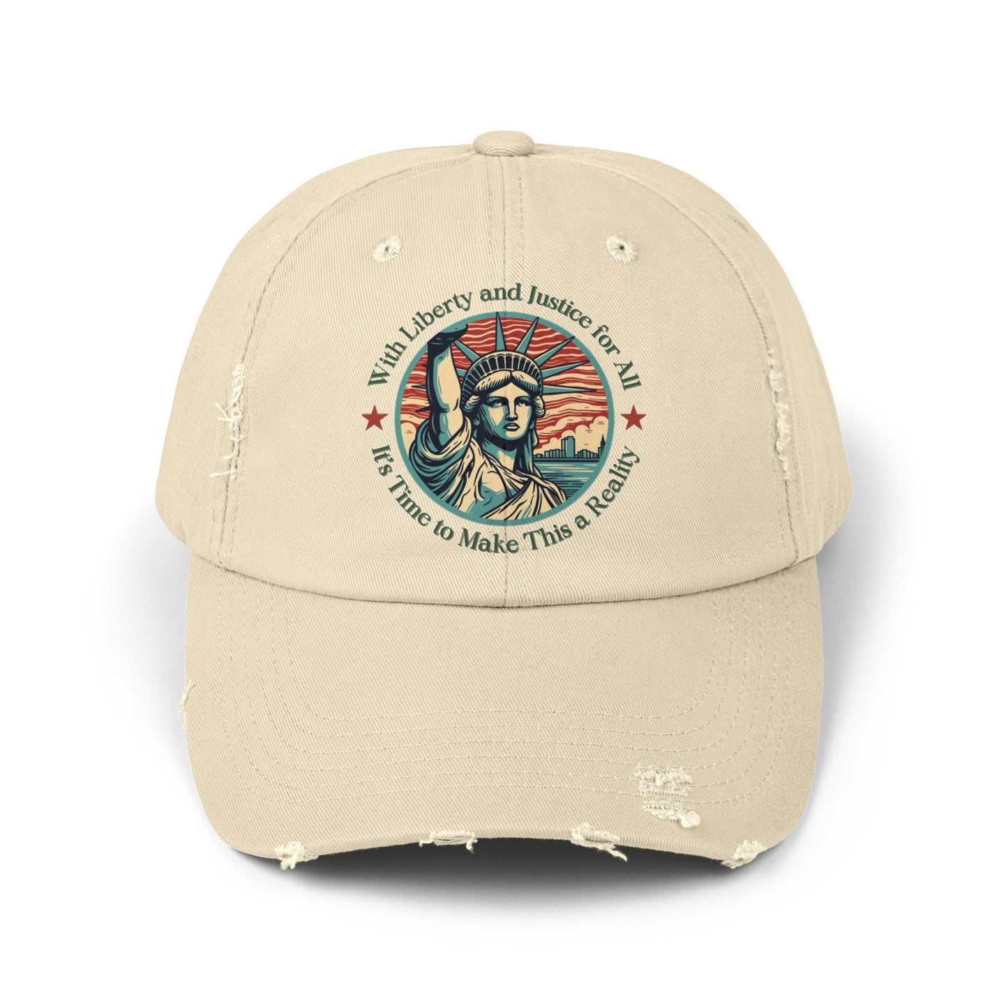 Make Liberty and Justice for All a Reality Unisex Distressed Cap