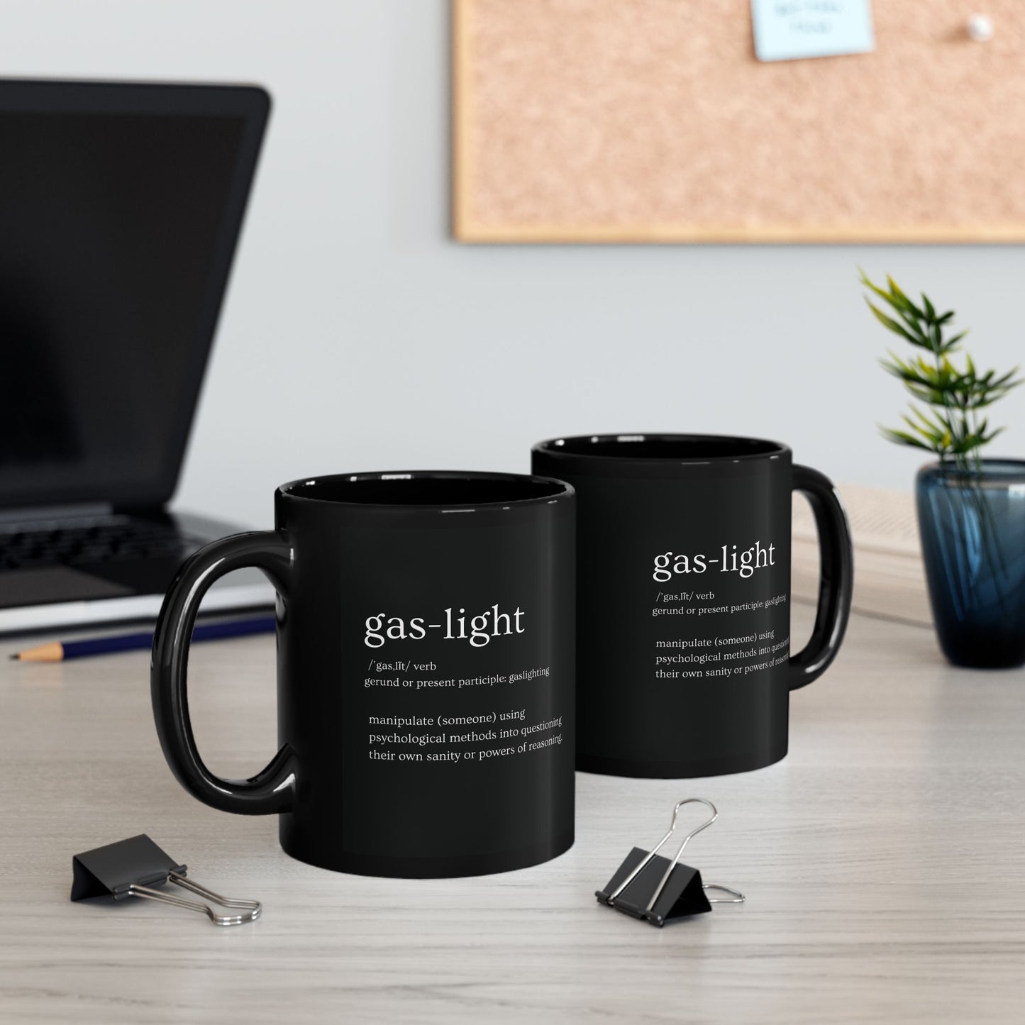 The Definition of Gaslighting Black Mug (11oz, 15oz)