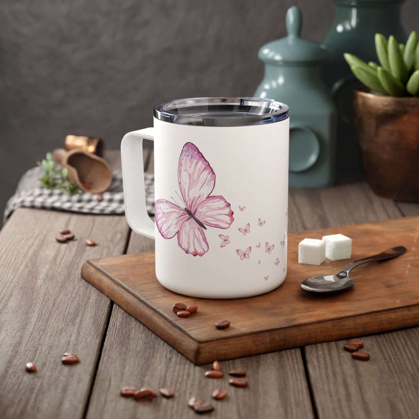 Butterfly Insulated Mug, 10z