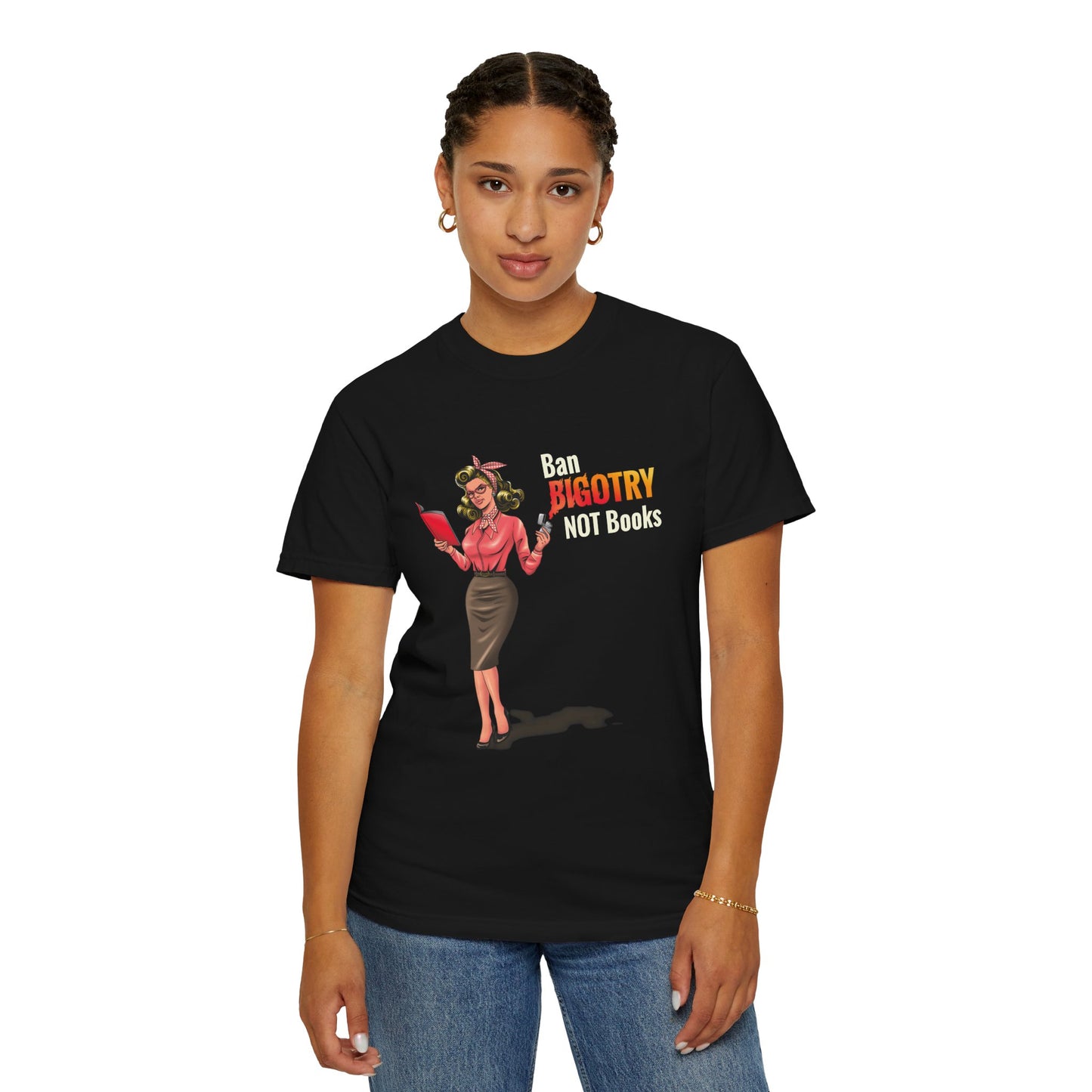 Vintage Ban Bigotry Not Books Tee