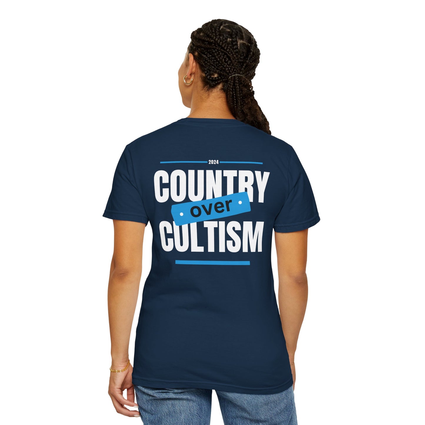 Political Graphic Tee - Vote for Country over Cultism in 2024