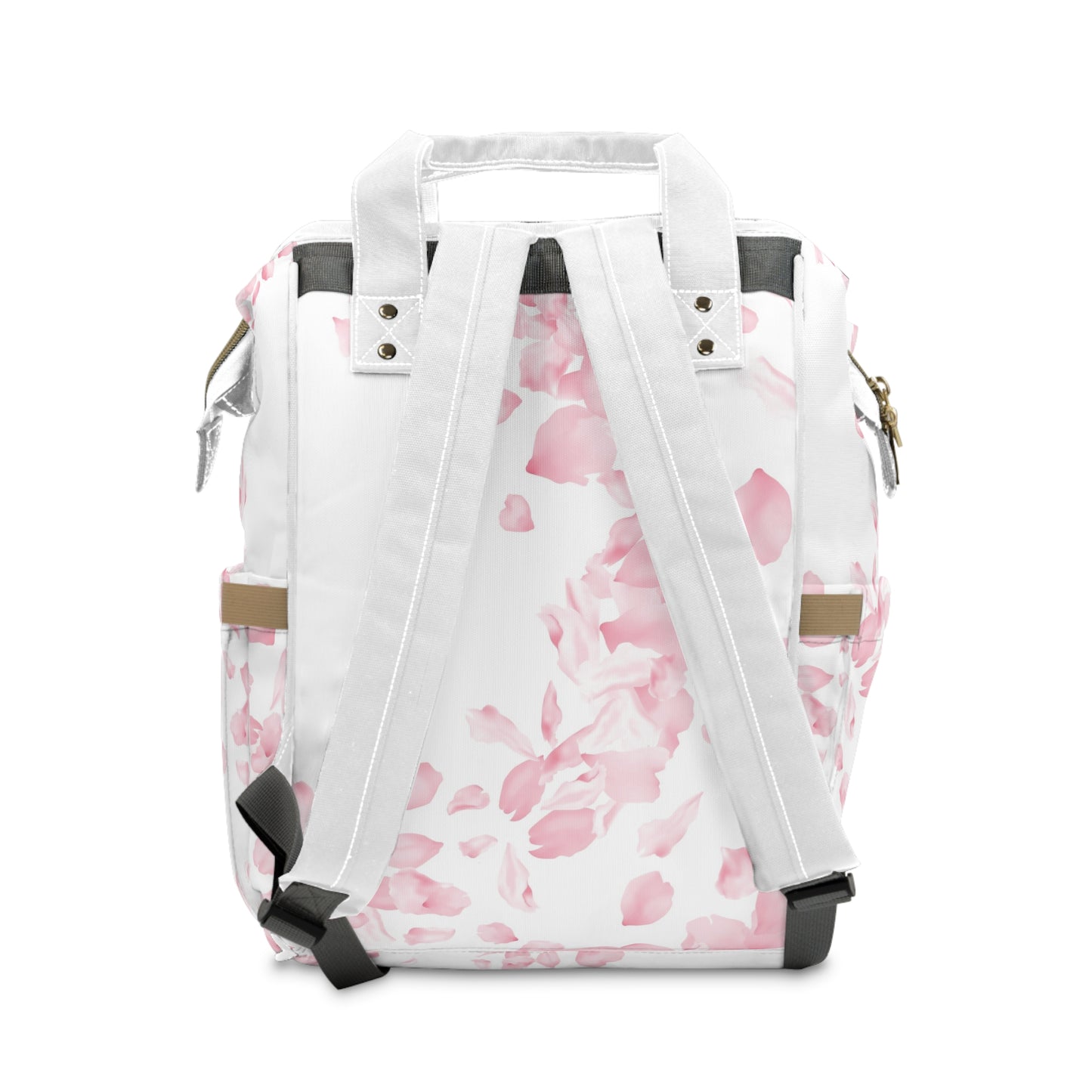 Pink Rose Petals Multifunctional Diaper Backpack