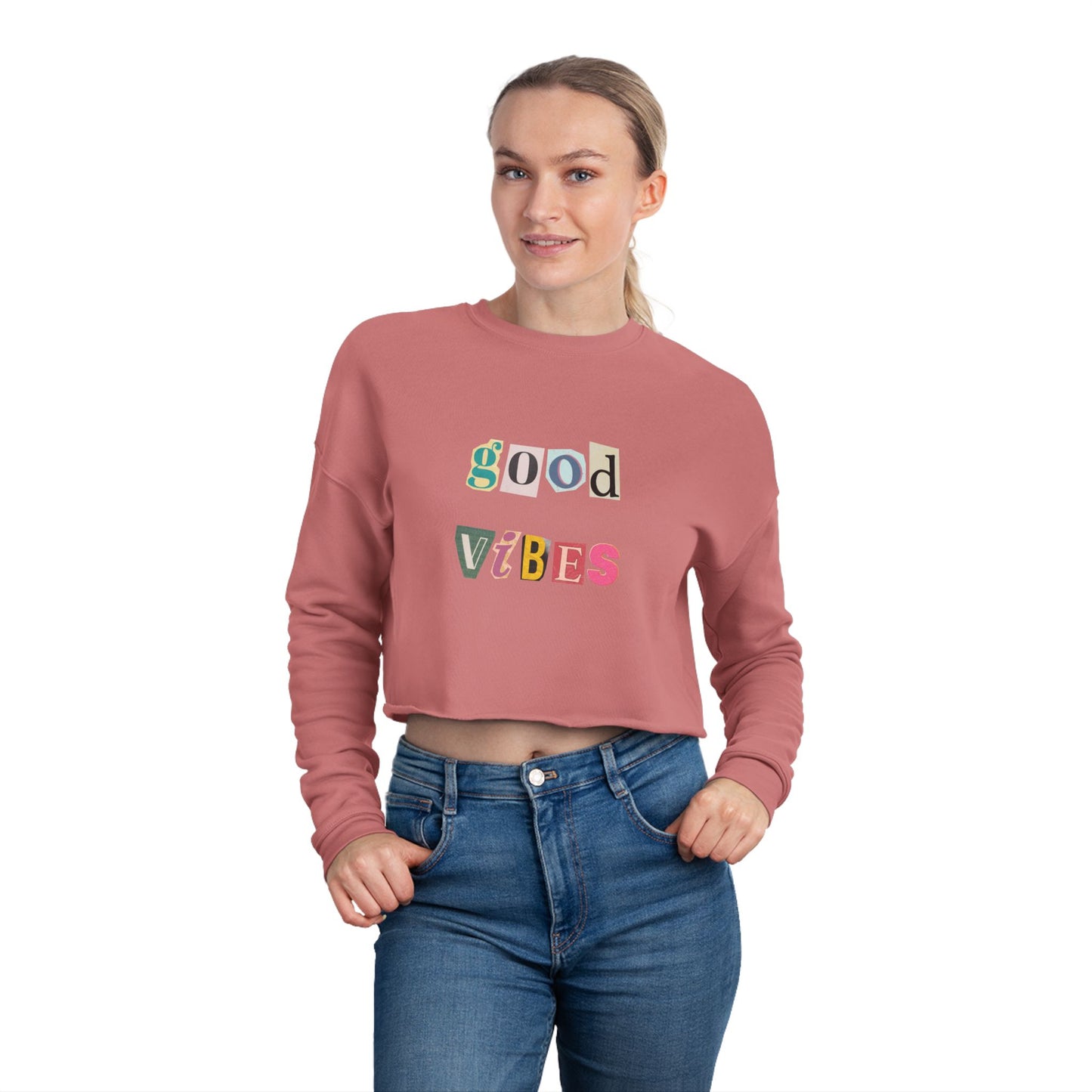 Good Vibes Cropped Sweatshirt - Stylish Positive Energy Apparel for Her