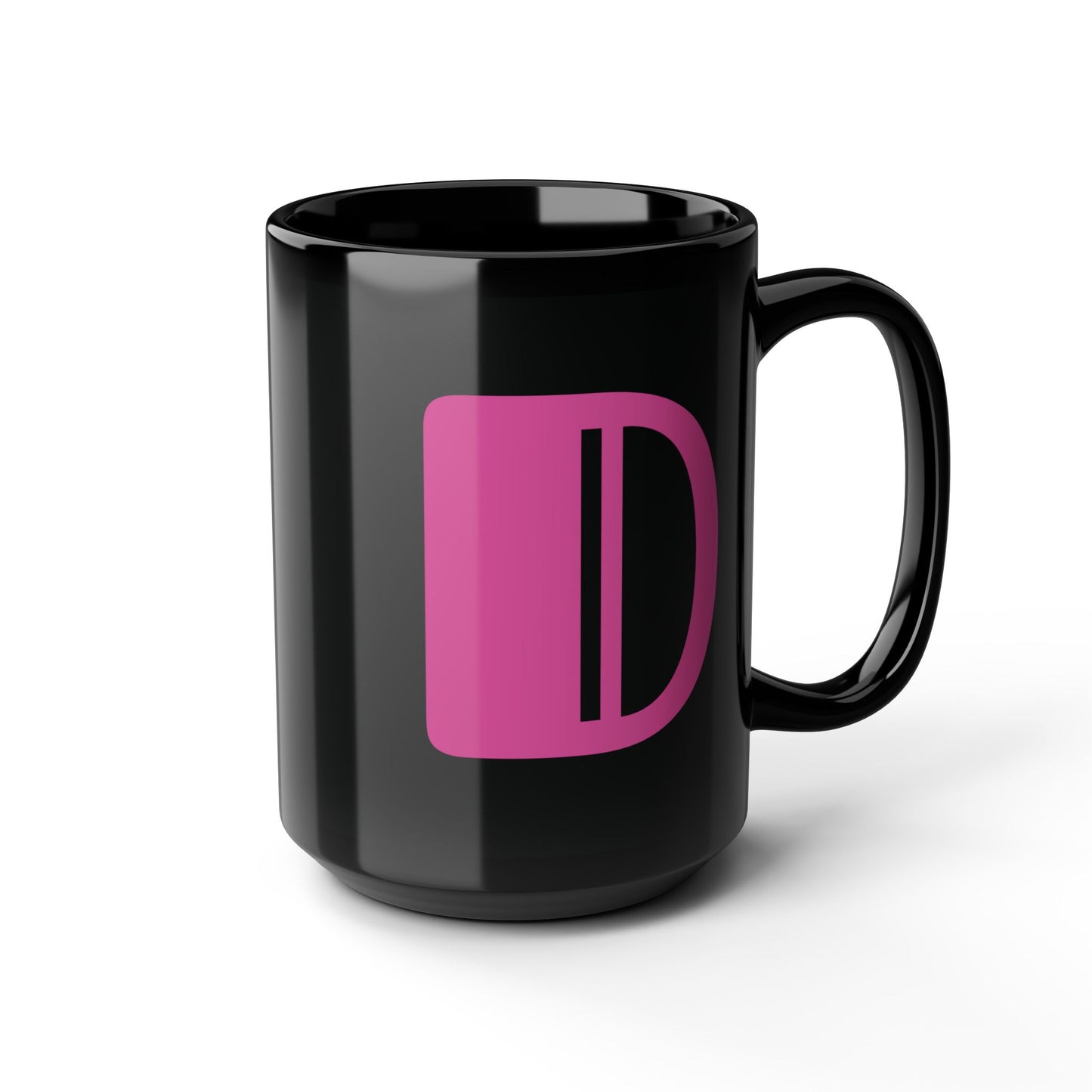 Mug Hot Pink Initial Black "D"