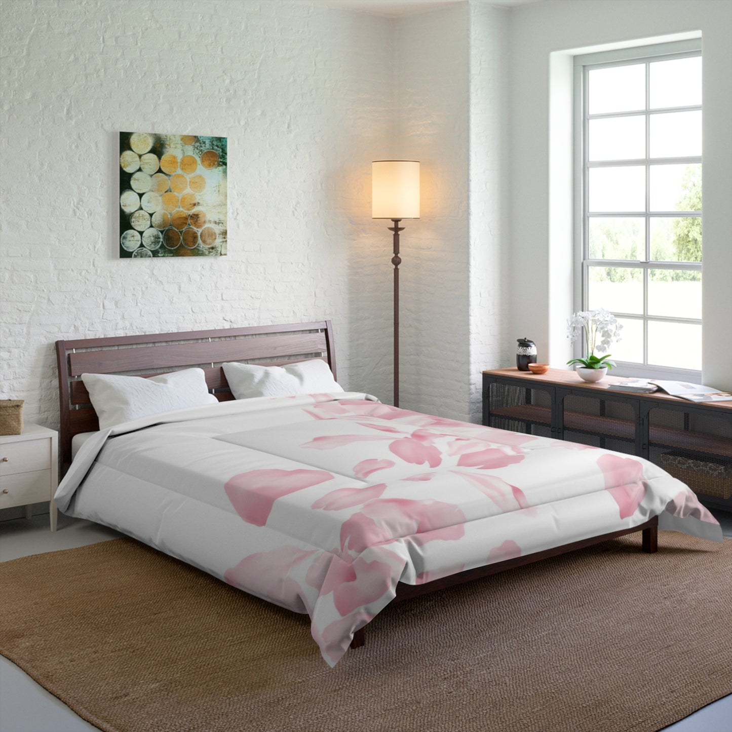 Pink Rose Petals Comforter