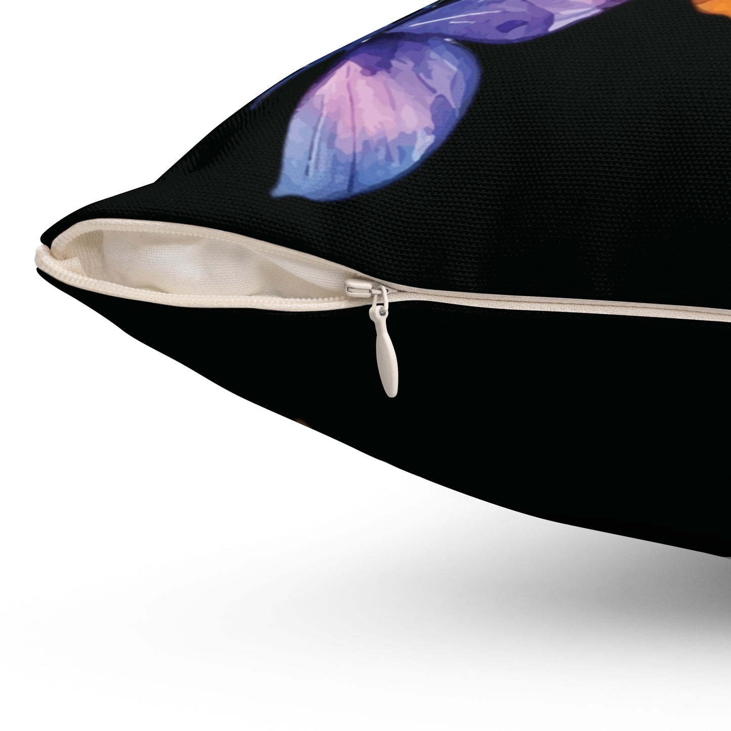 Butterflies and Beauty Spun Polyester Square Pillow
