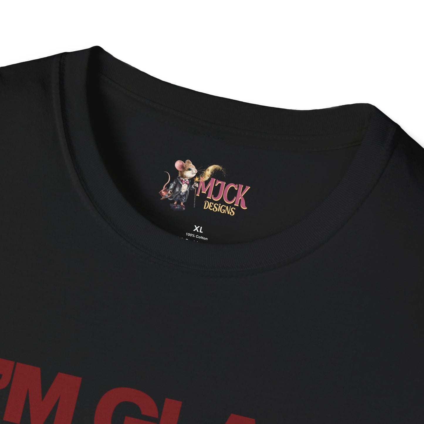 I'm Glad You Stayed Unisex Softstyle T-Shirt Pink Design