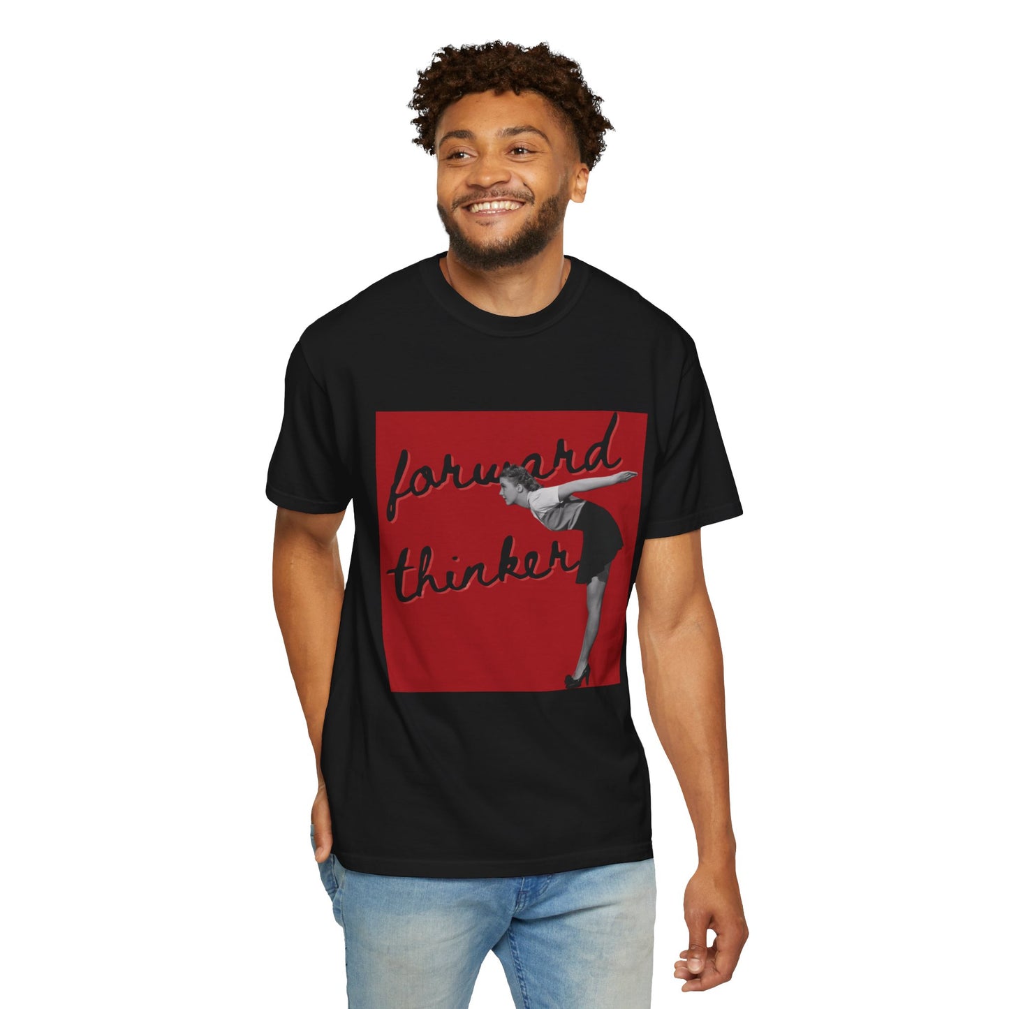 Forward Thinker Unisex Cotton T-shirt Red Solid