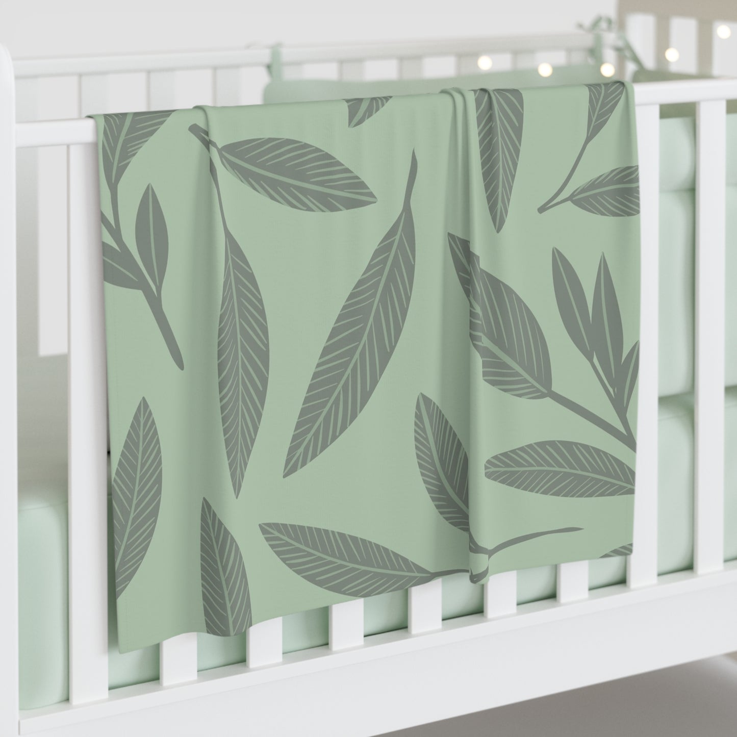 Baby Swaddling Blanket (Sage Leaves Design)