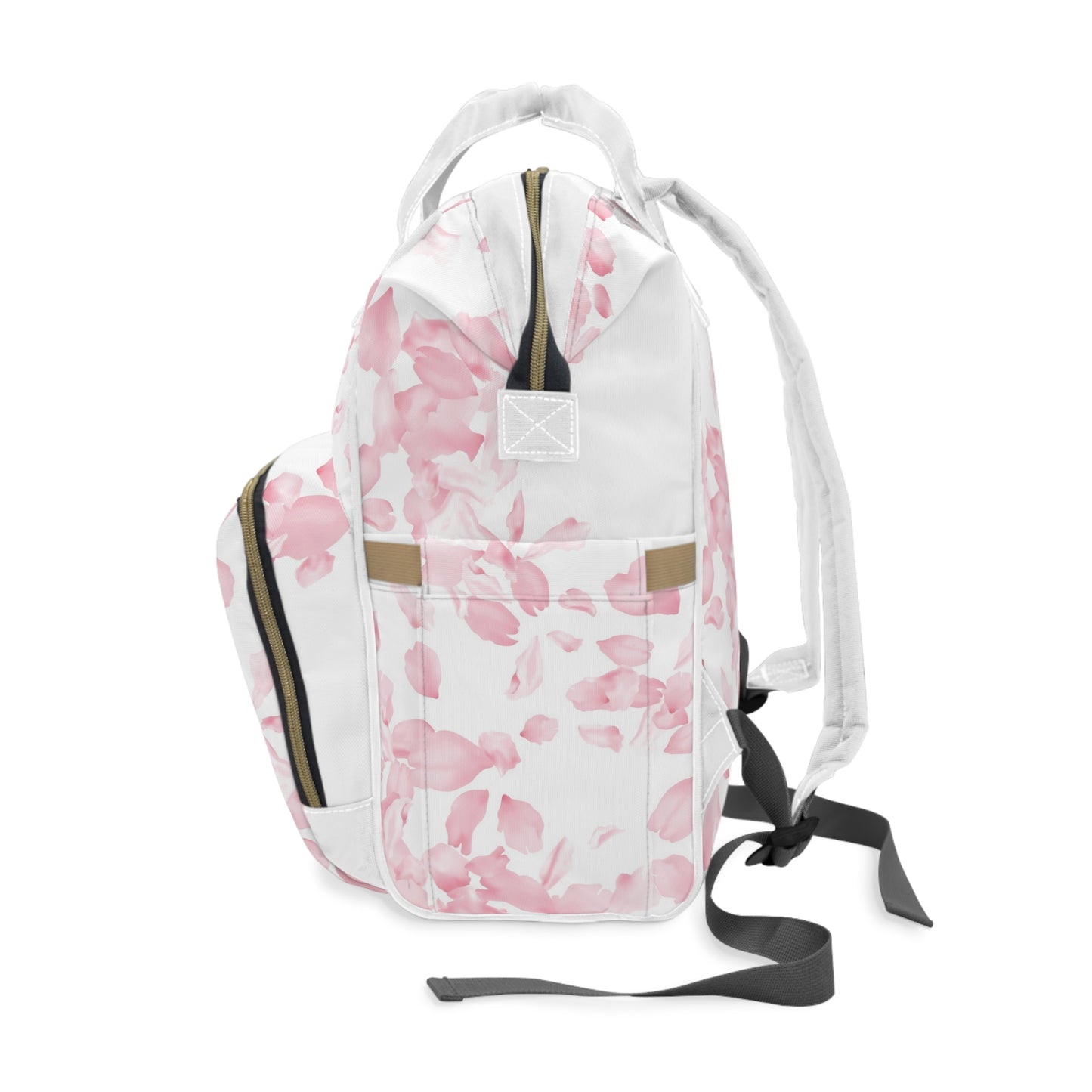 Pink Rose Petals Multifunctional Diaper Backpack