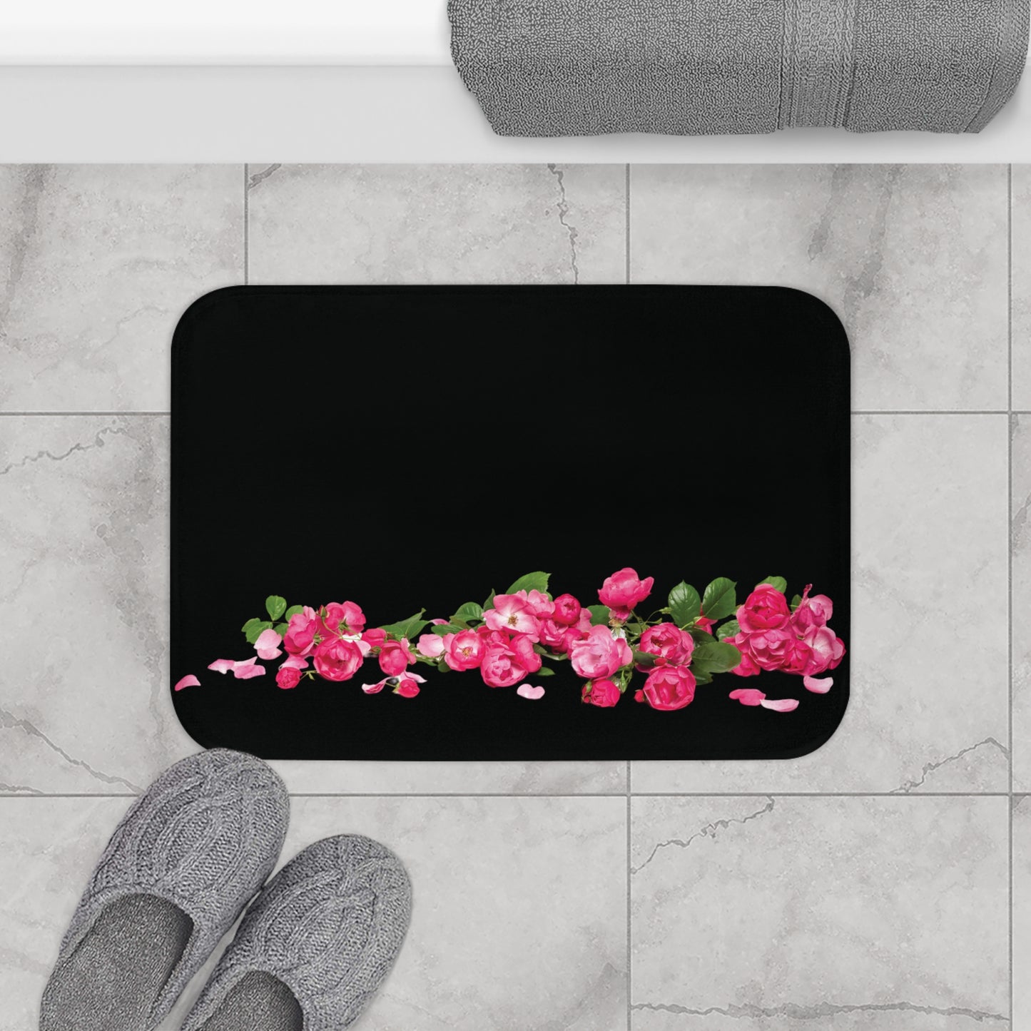 Roses on the Ground Bath Mat