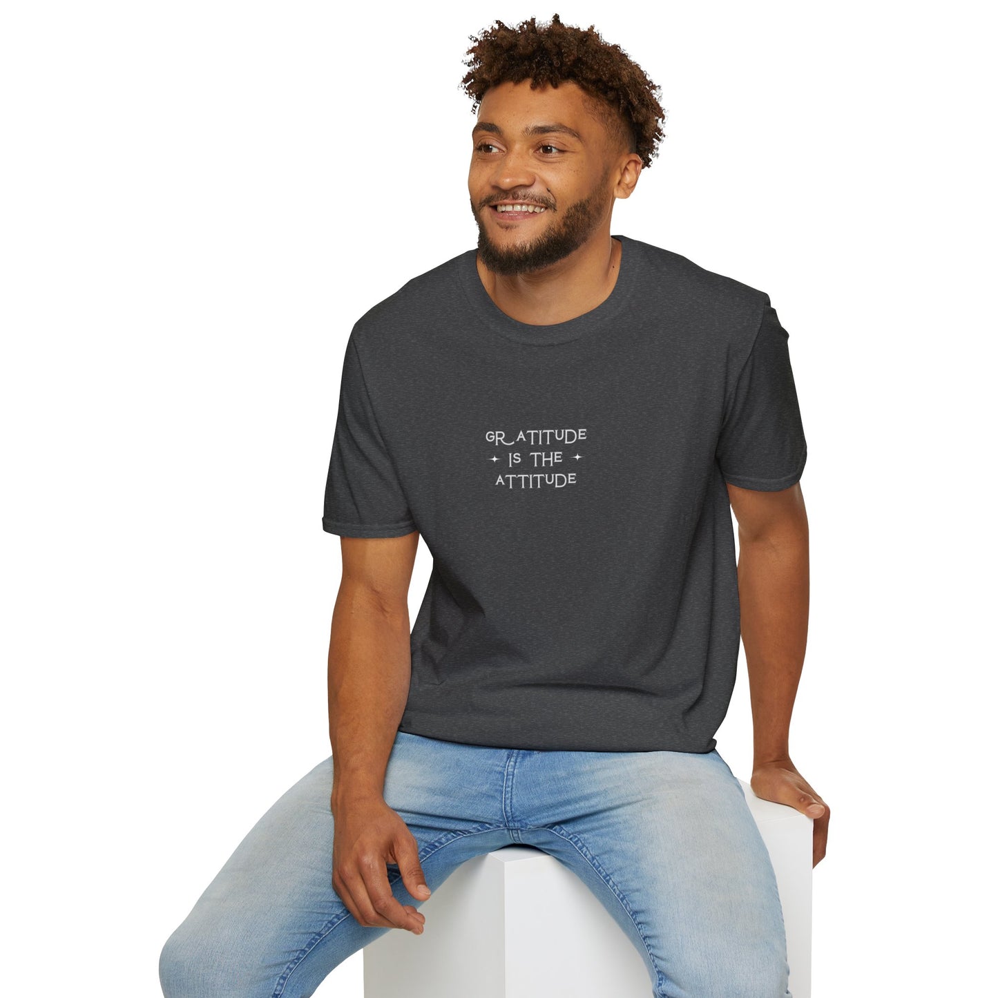 Gratitude is the Attitude Unisex Softstyle T-Shirt - Gift for Her/Him, Empowering Tee for Teachers, Graduation