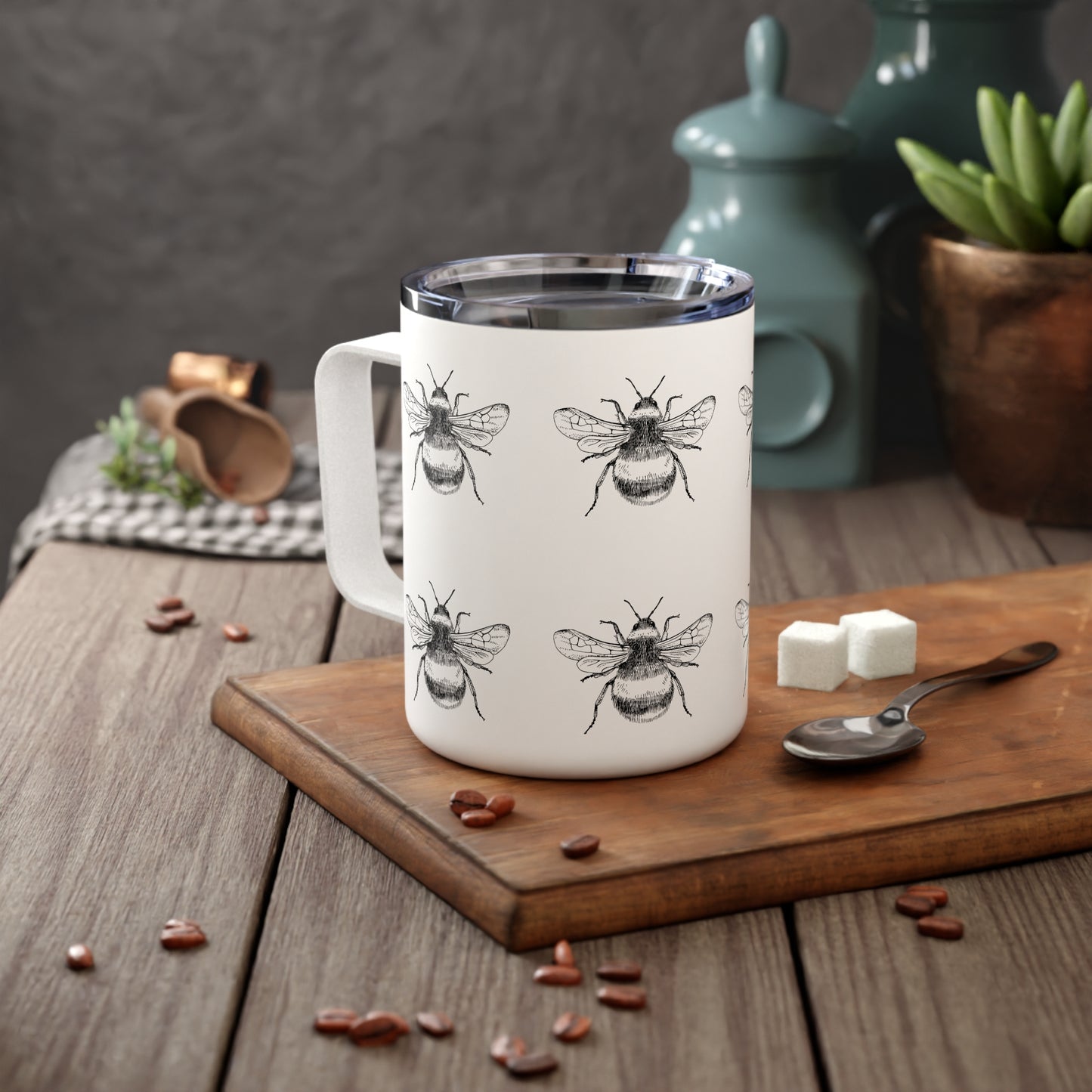 Basically Bumblebees Insulated Coffee Mug, 10oz
