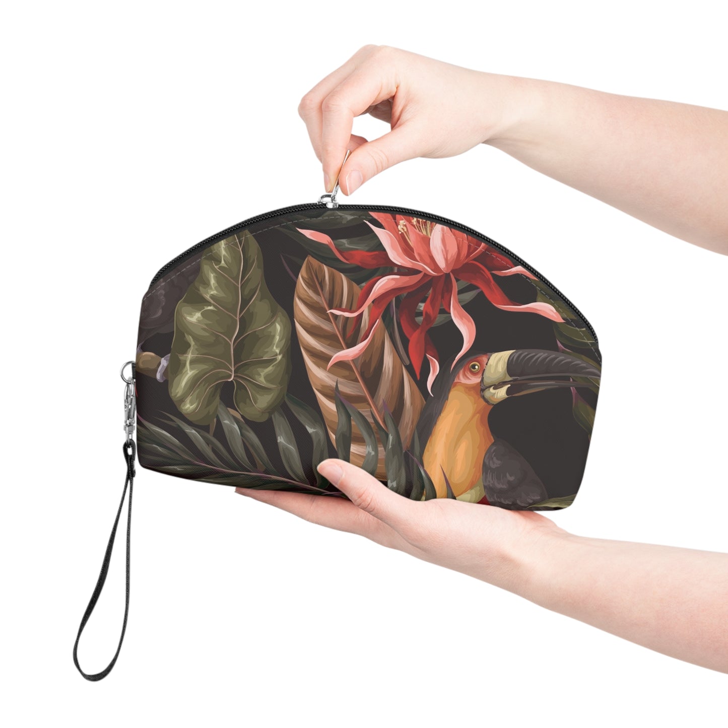 Makeup Bag Unique Floral Design with Bird
