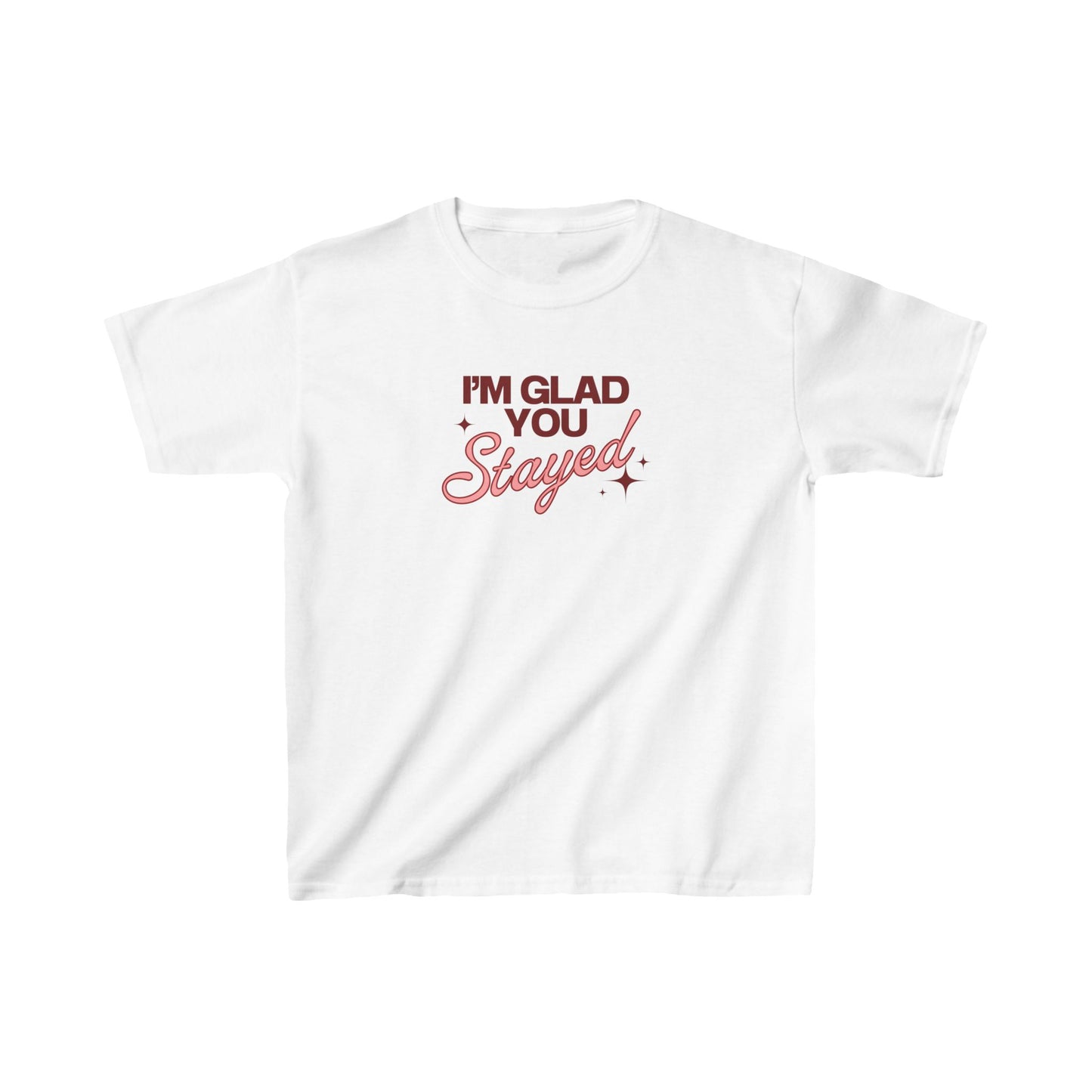 I'm Glad You Stayed Kids Heavy Cotton™ Tee Pink Design