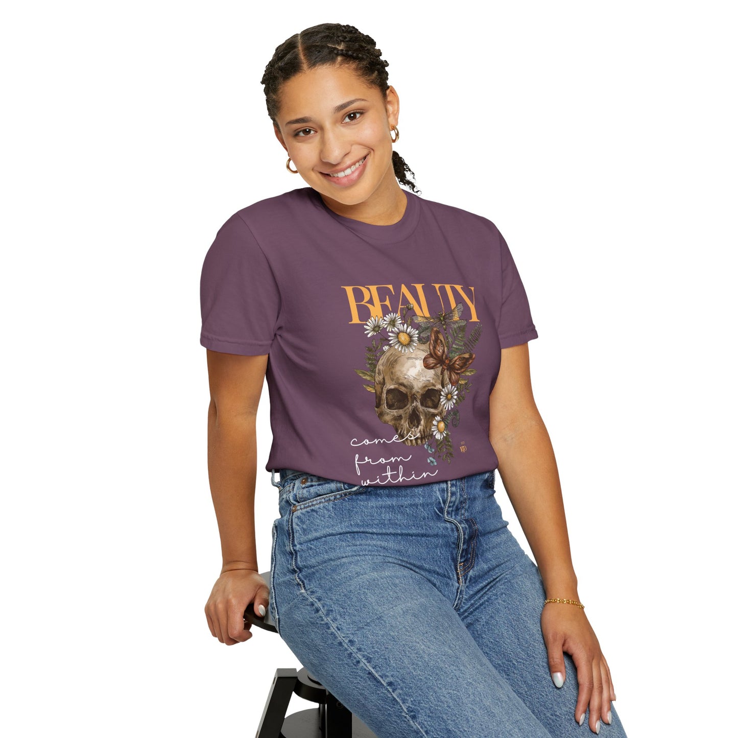 Skull Graphic Tee-Beauty Comes From Within