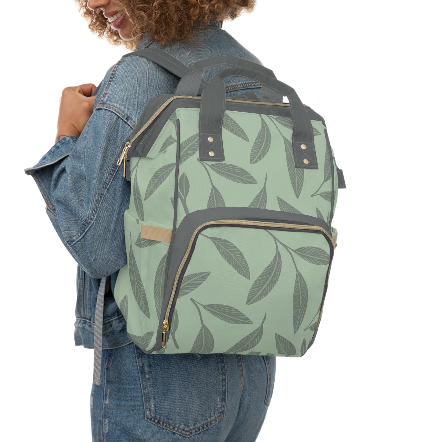 Sage Leaves Multifunctional Diaper Backpack