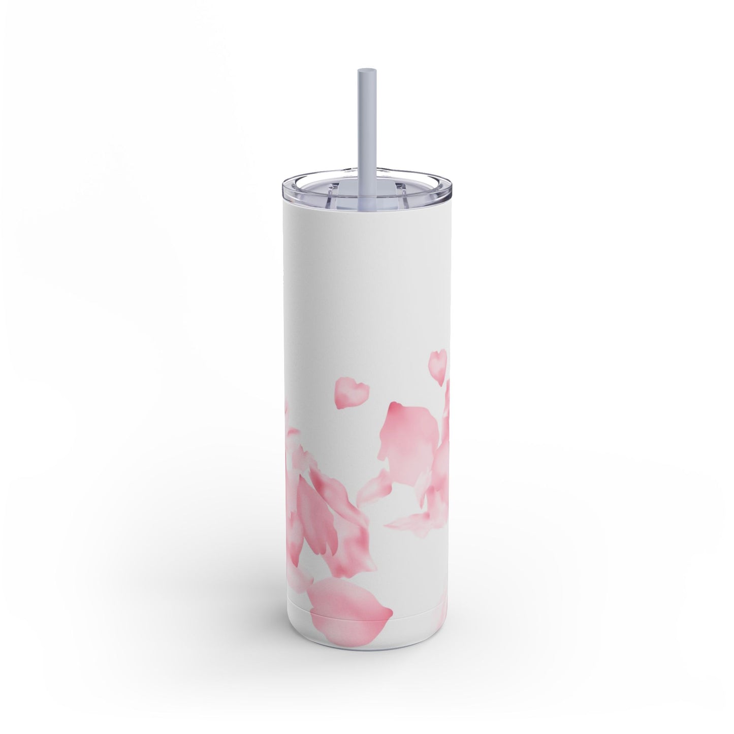 Pink Rose Petals Maars Maker Skinny Matte Tumbler, 20oz