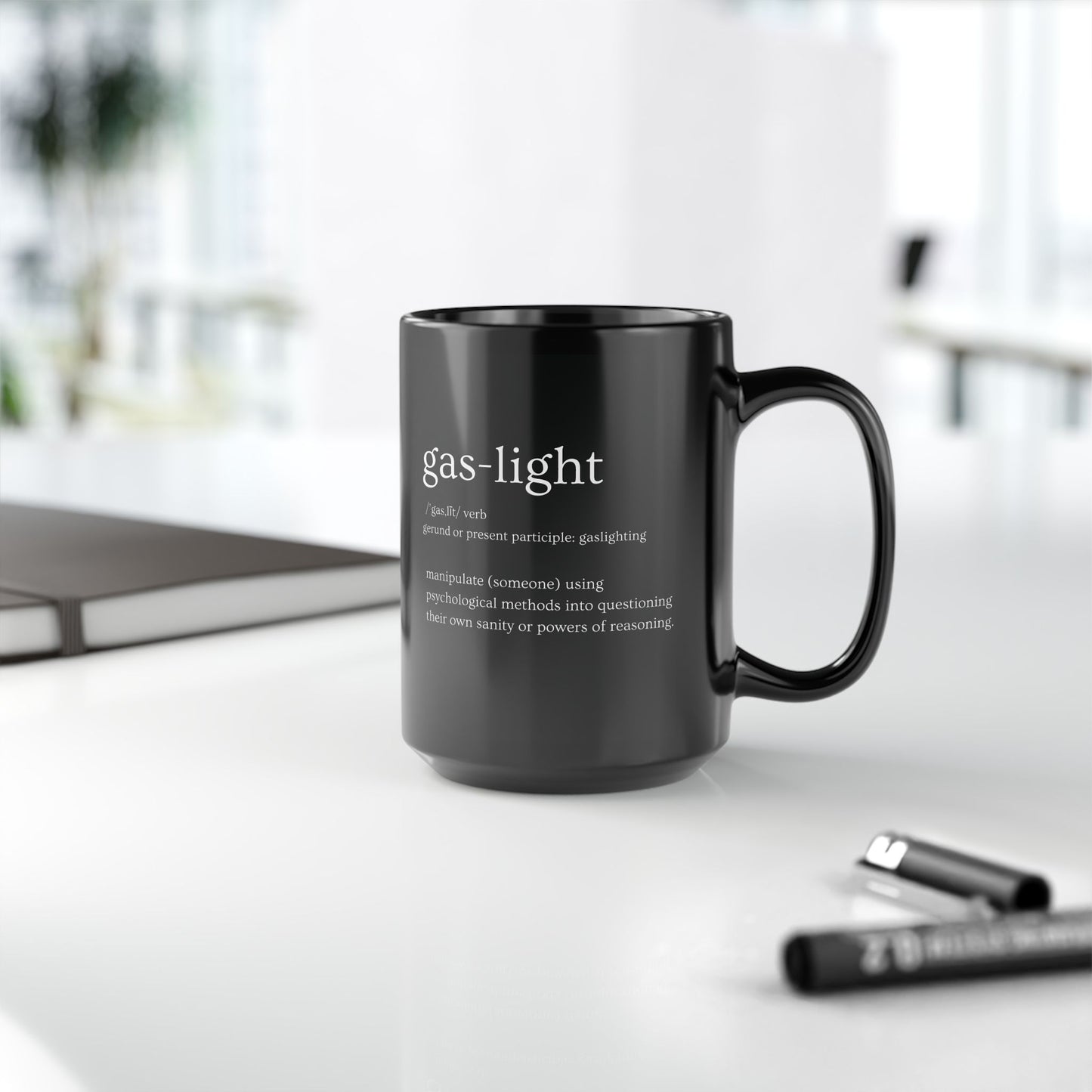 The Definition of Gaslighting Black Mug (11oz, 15oz)