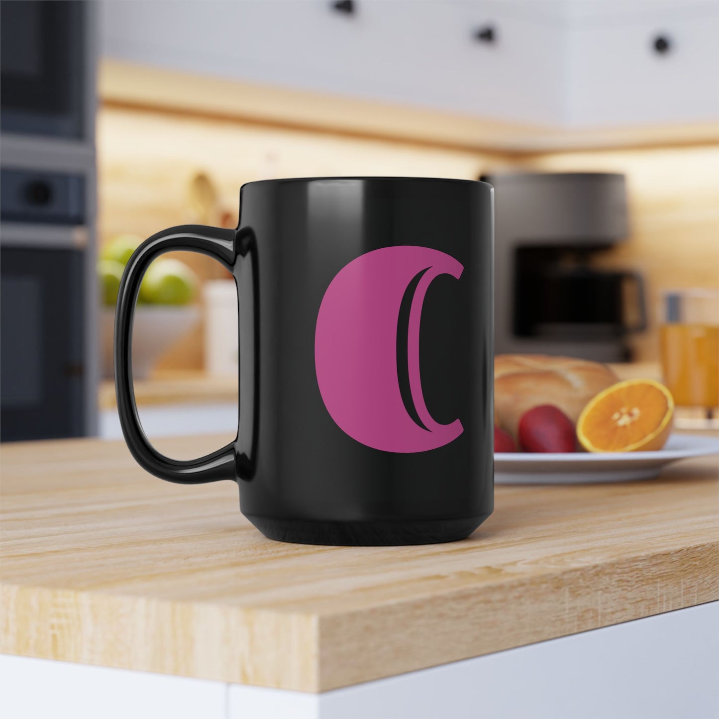 Mug Hot Pink Initial Black "C"