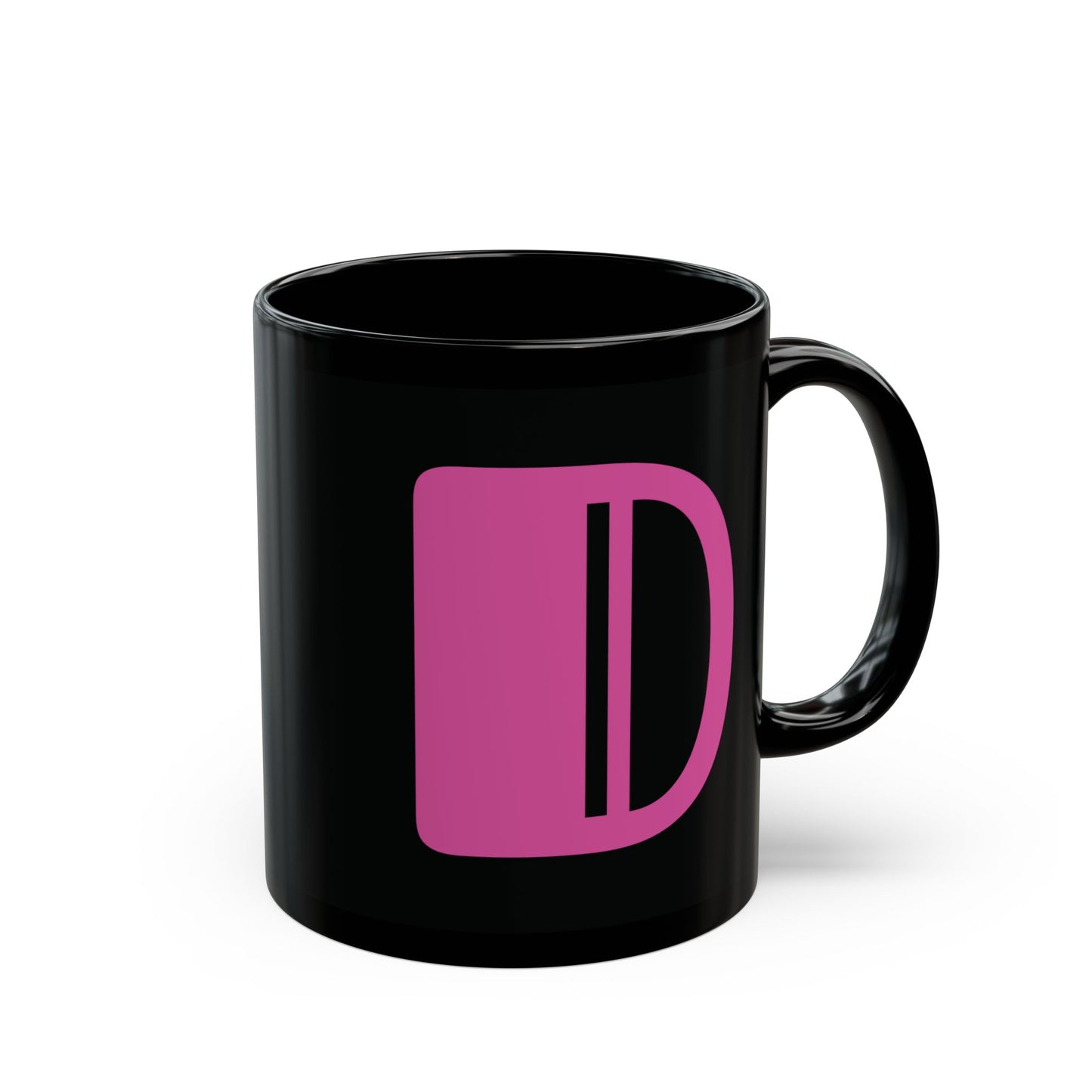 Mug Hot Pink Initial Black "D"