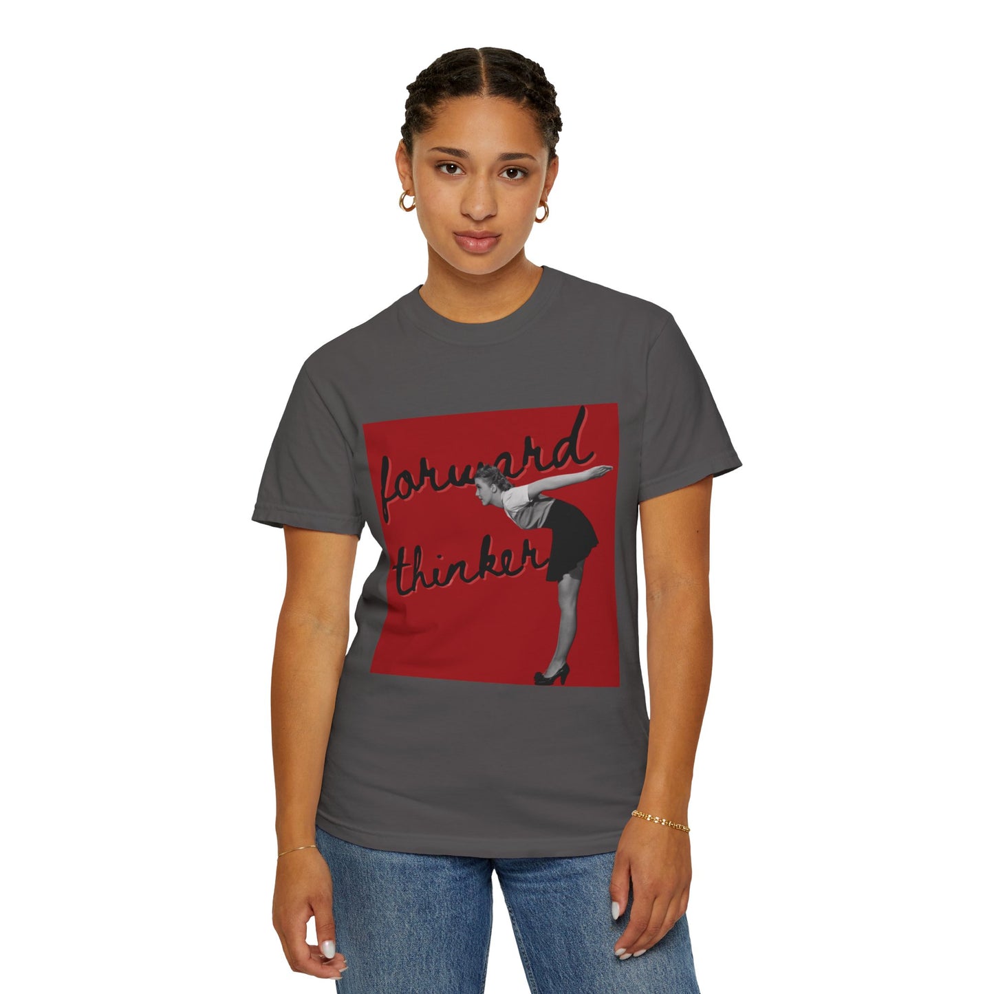 Forward Thinker Unisex Cotton T-shirt Red Solid