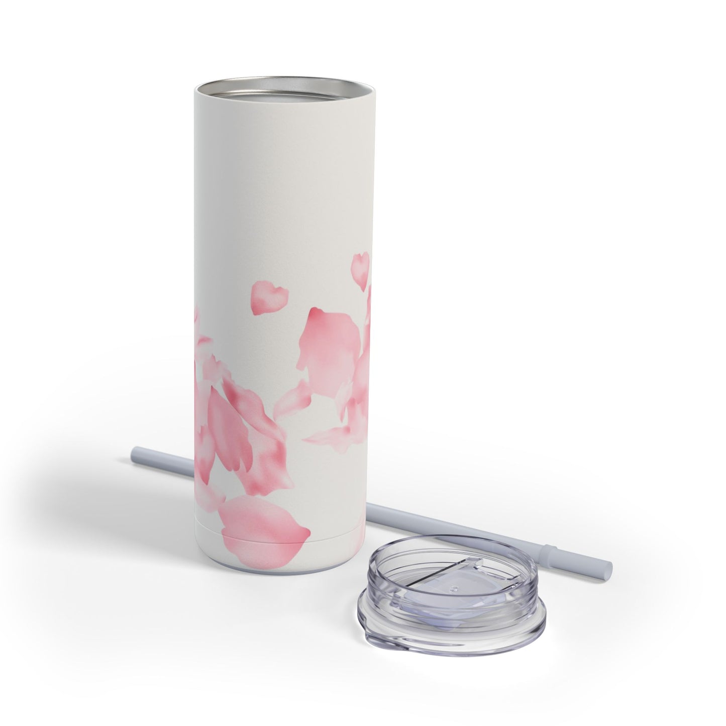 Pink Rose Petals Maars Maker Skinny Matte Tumbler, 20oz
