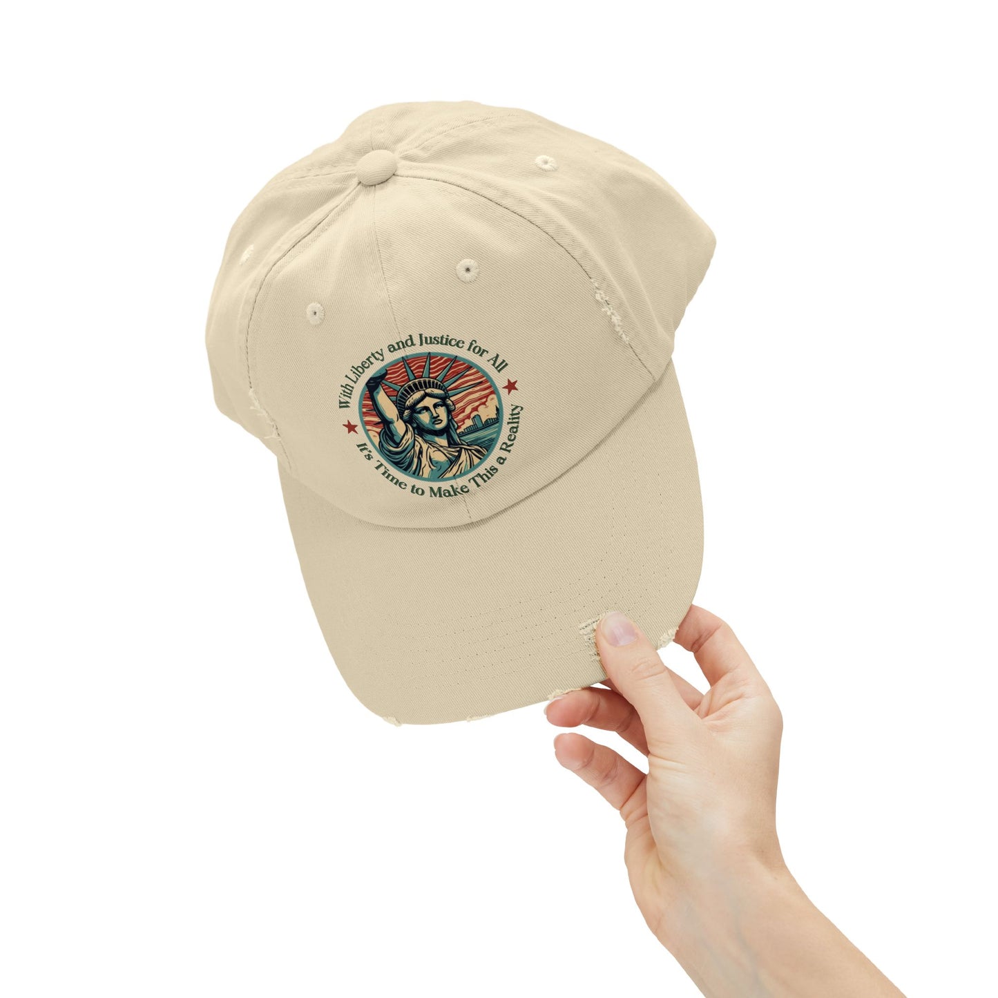 Make Liberty and Justice for All a Reality Unisex Distressed Cap