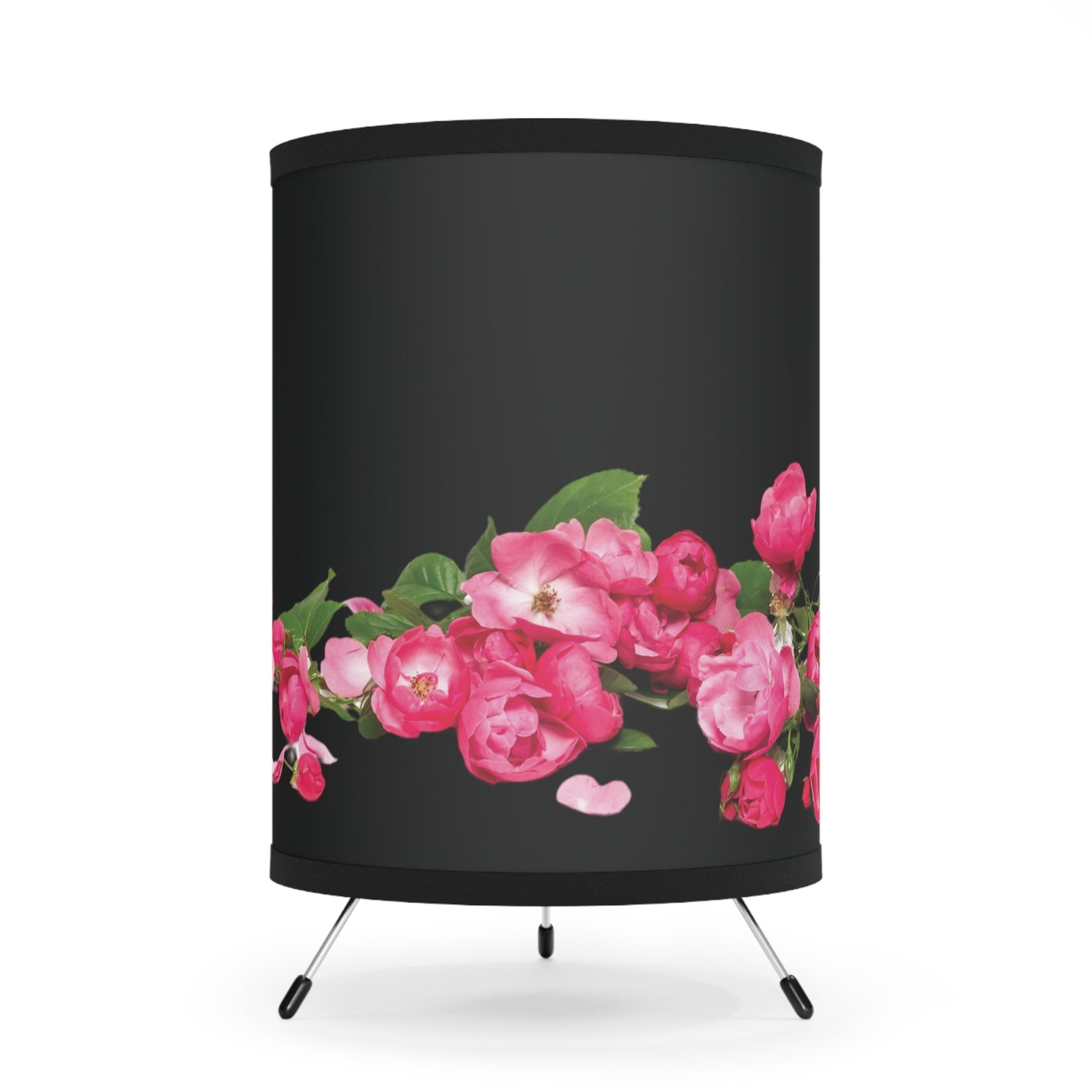 Roses on the Ground Tripod Lamp with High-Res Printed Shade, US\CA plug