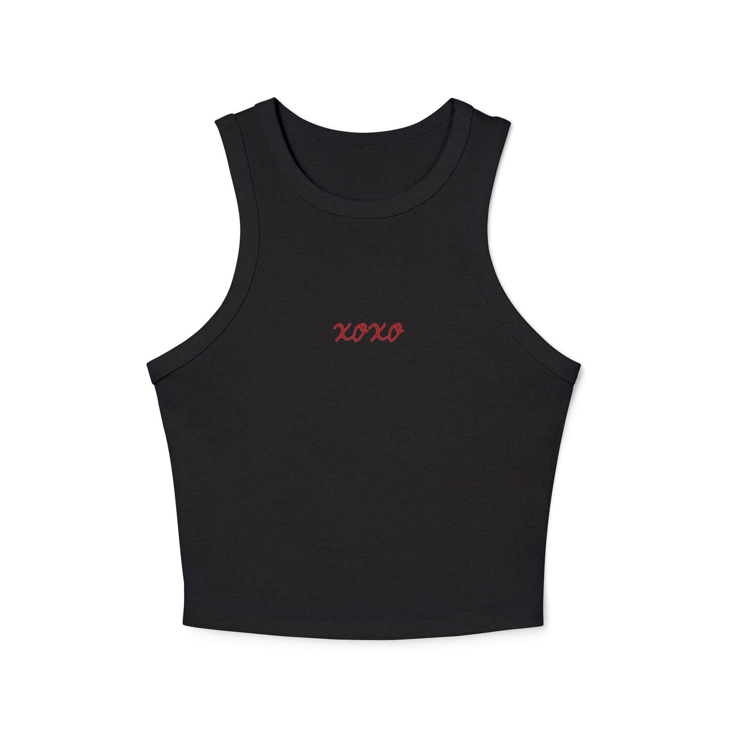 Crop Racer Tank Top xoxo Hugs and Kisses Design