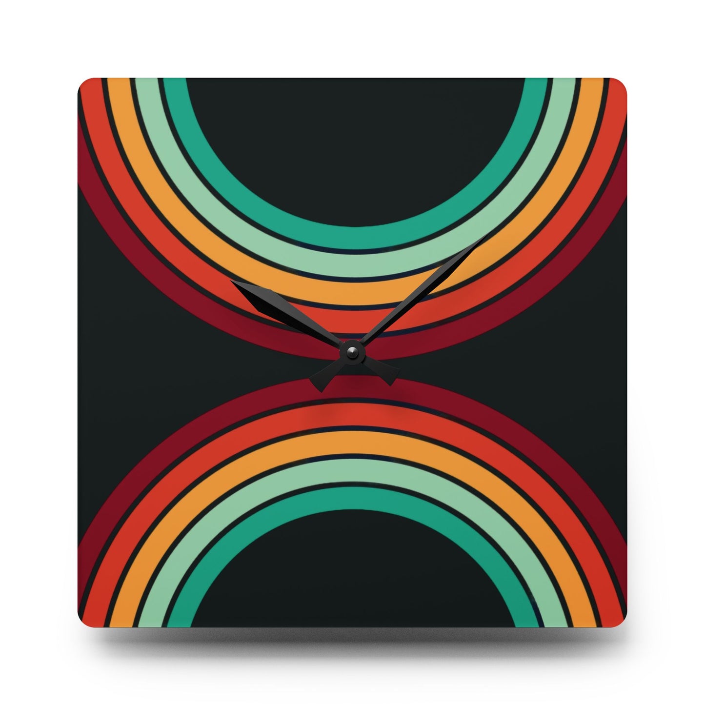 1970's Rainbow Acrylic Wall Clock