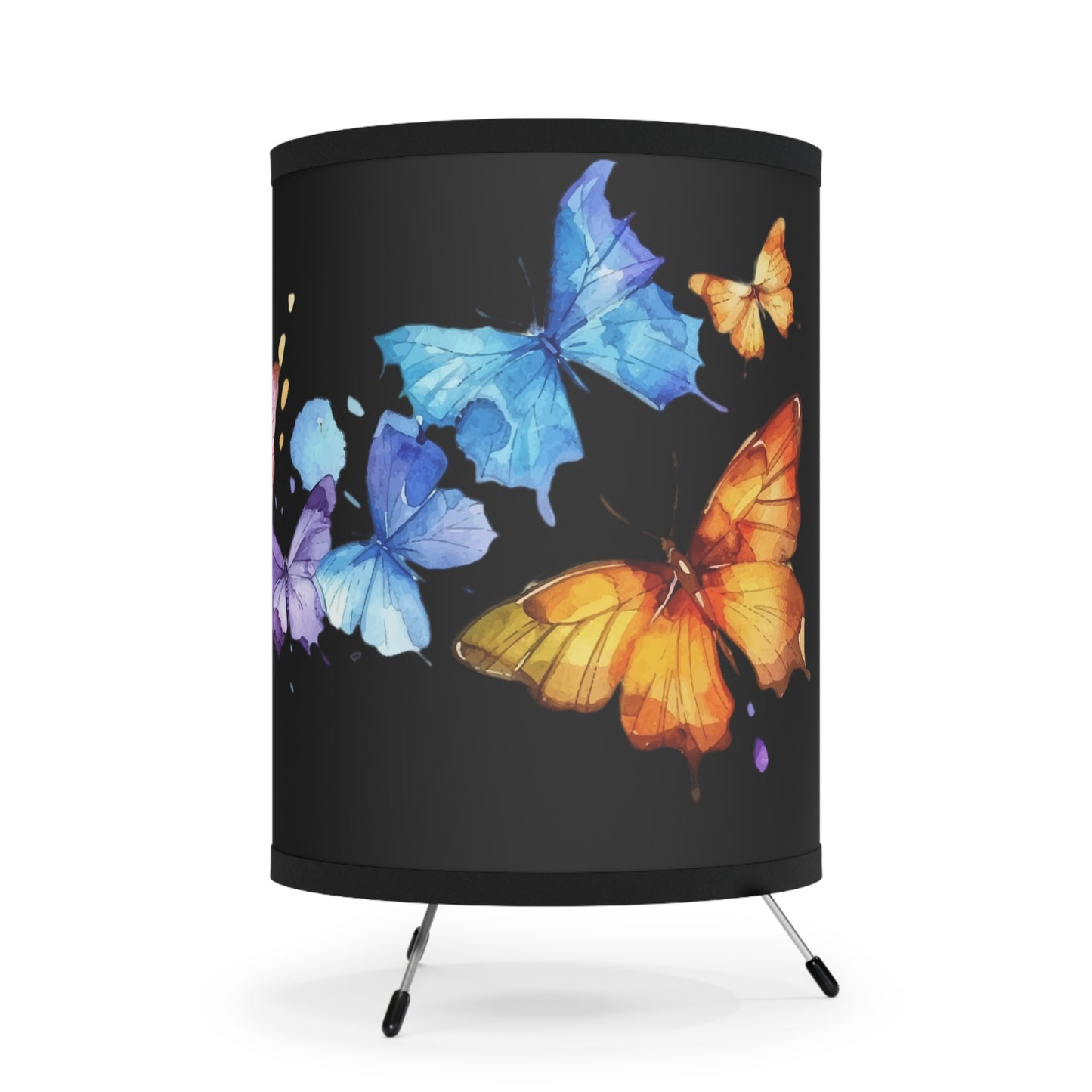 Butterflies and Beauty Tripod Lamp with High-Res Printed Shade, US\CA plug