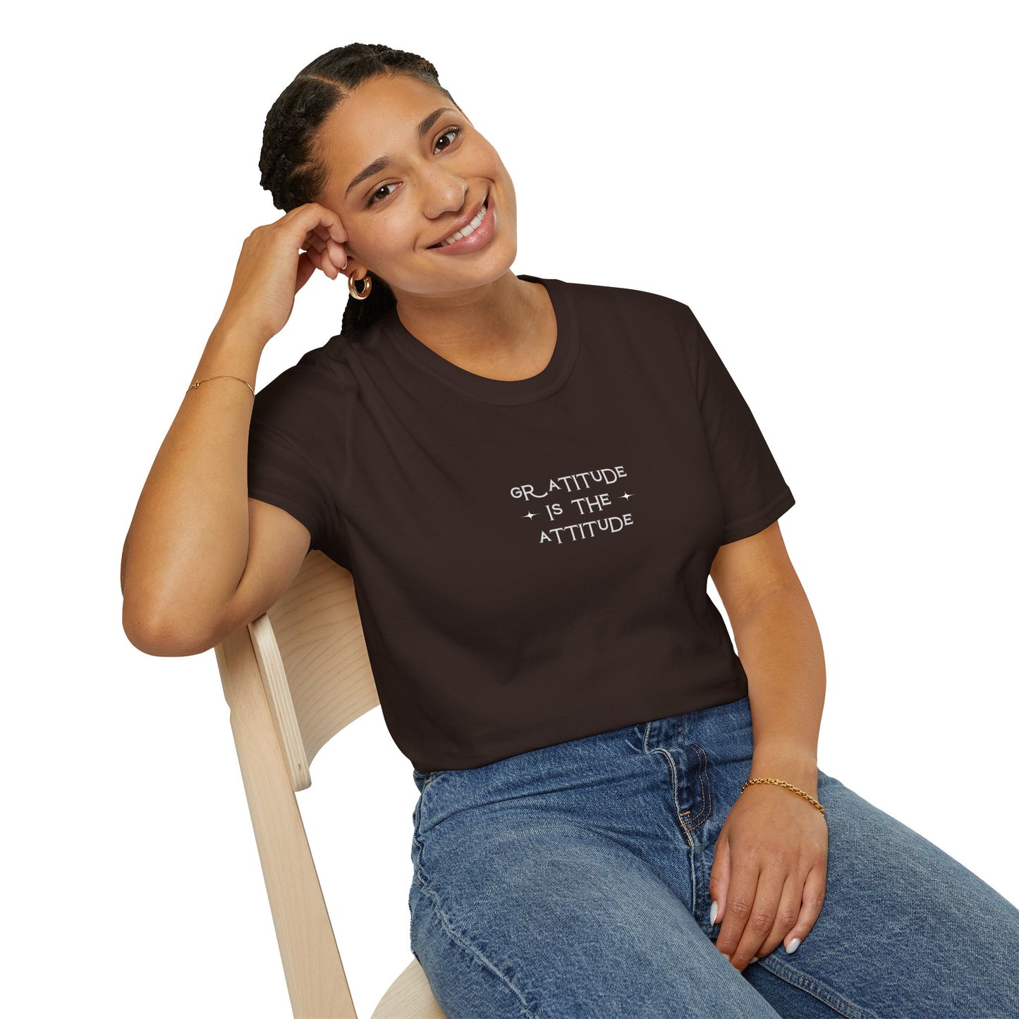 Gratitude is the Attitude Unisex Softstyle T-Shirt - Gift for Her/Him, Empowering Tee for Teachers, Graduation