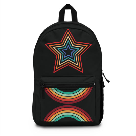 1970's Retro Backpack Rainbow Design