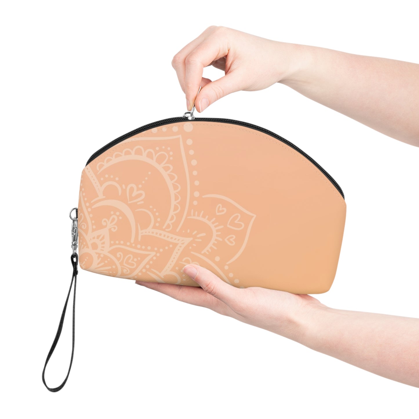 Mandala Peach Makeup Bag