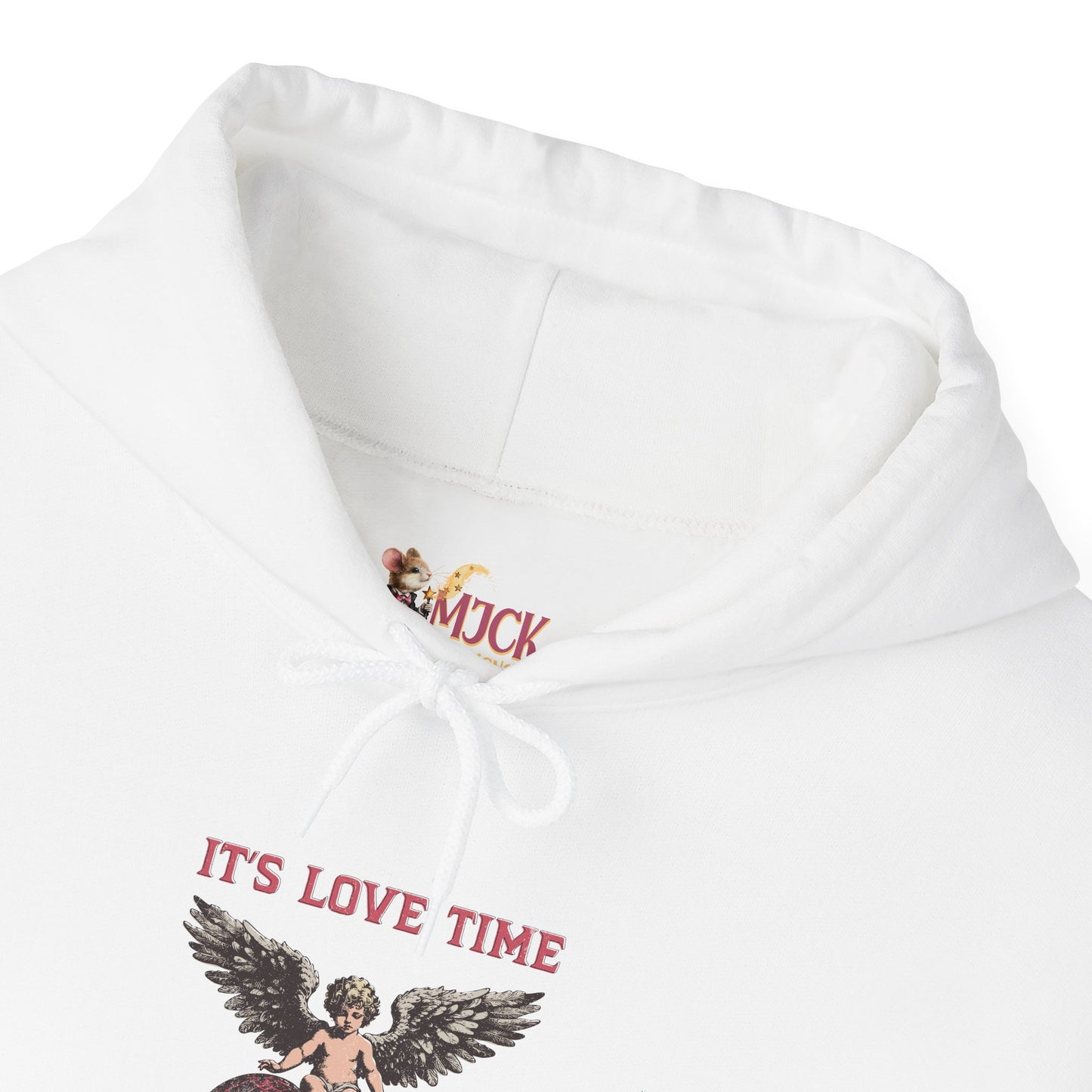 Vintage 'It's Love Time' Hoodie - Valentine's Day Gift for Her and Him