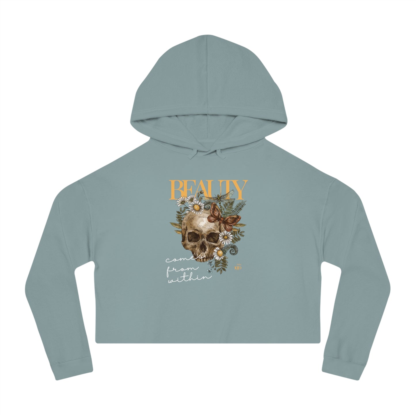 Skull Cropped Hoodie Sweatshirt - Beauty Comes From Within