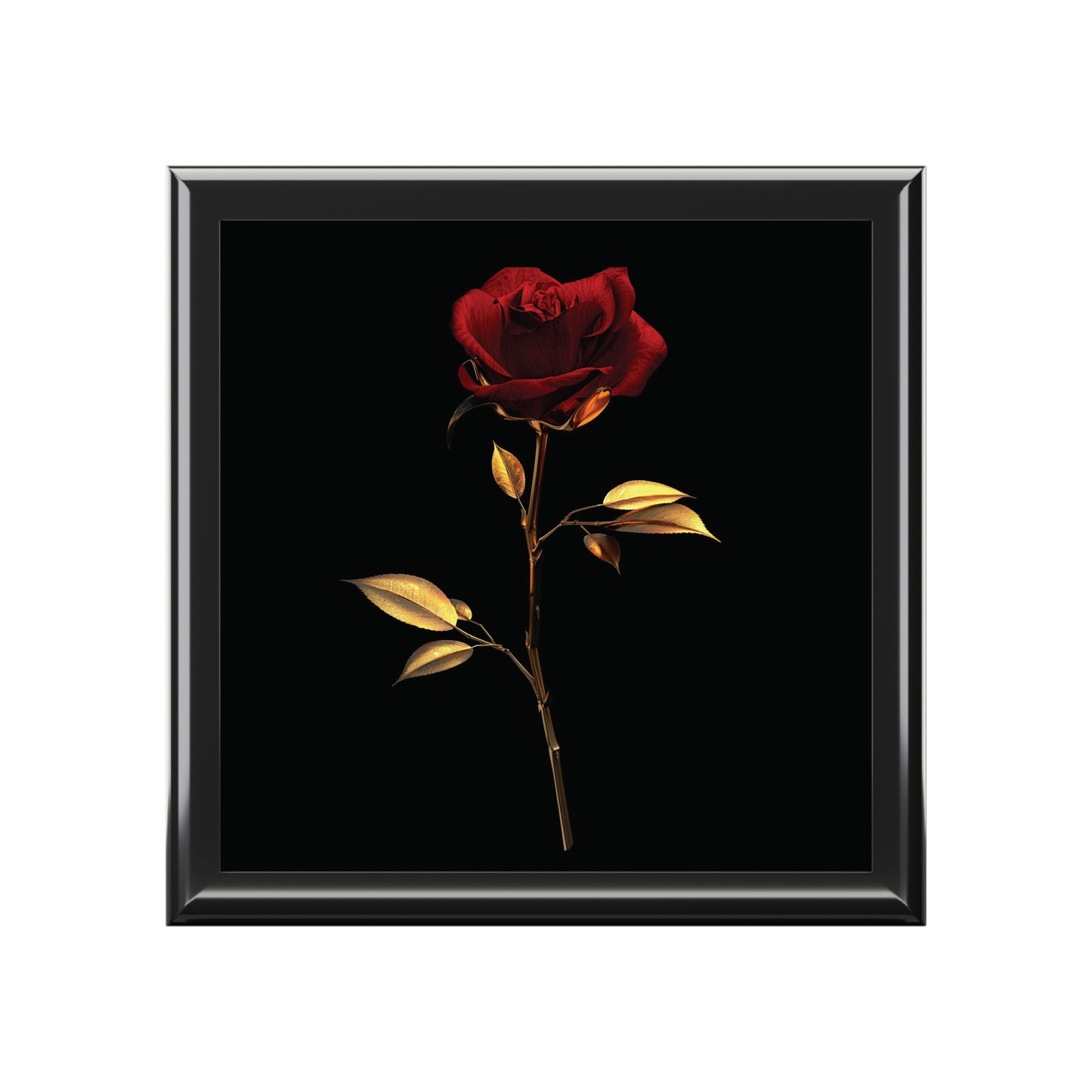 Jewelry Box Single Red Rose Design