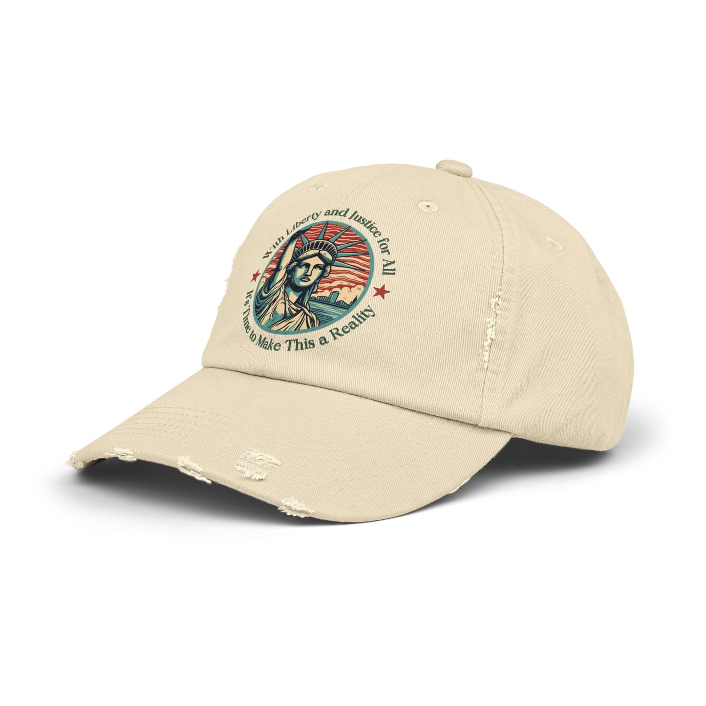 Make Liberty and Justice for All a Reality Unisex Distressed Cap