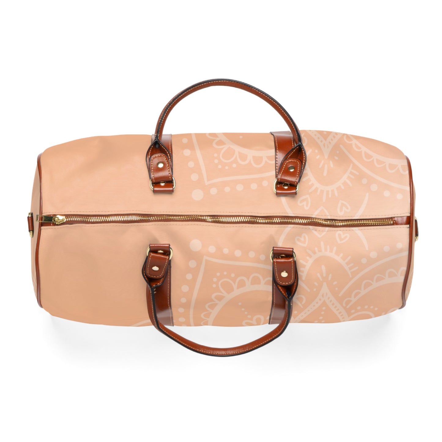 Mandala Peach Waterproof Travel Bag