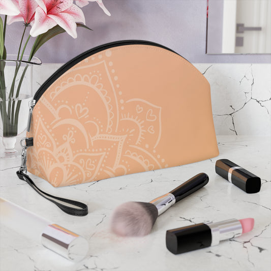Mandala Peach Makeup Bag