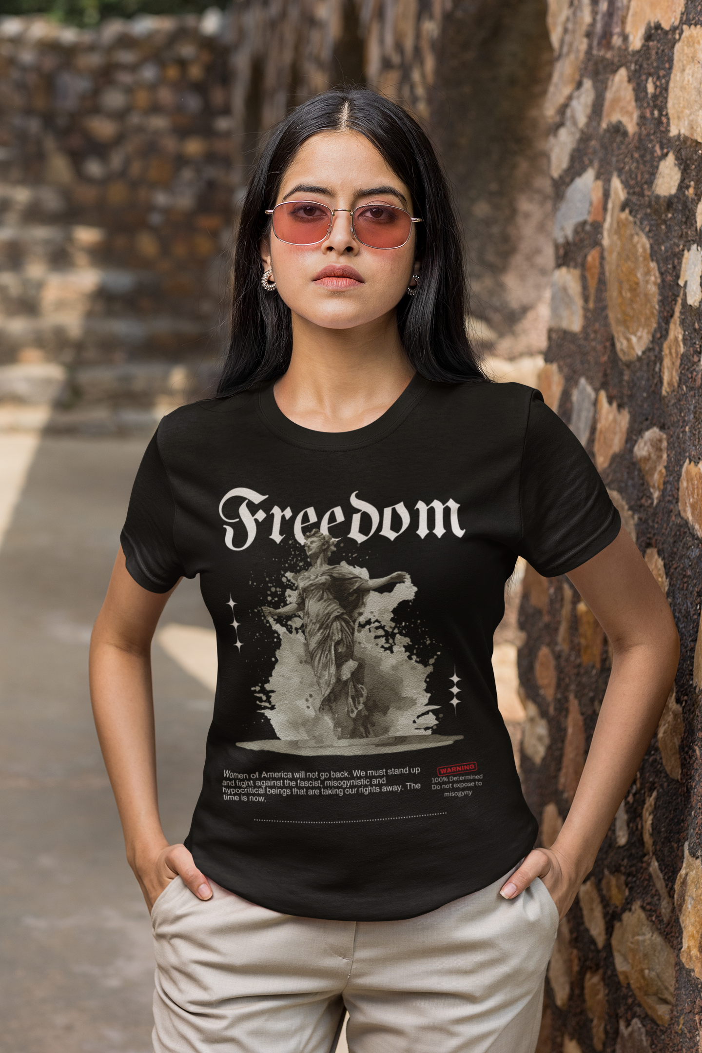 Freedom for Women's Rights Cotton Graphic T-Shirt