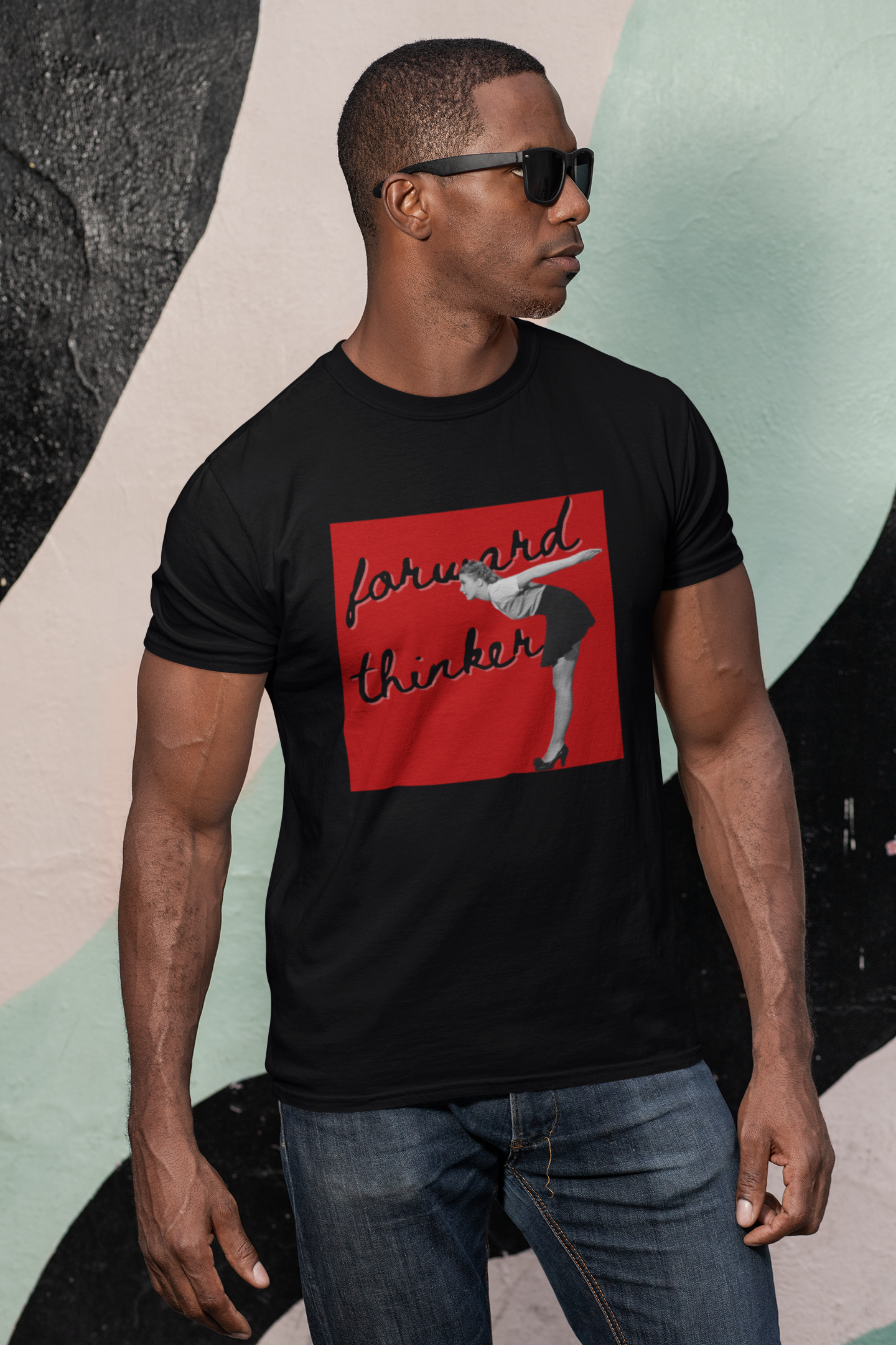 Forward Thinker Unisex Cotton T-shirt Red Solid