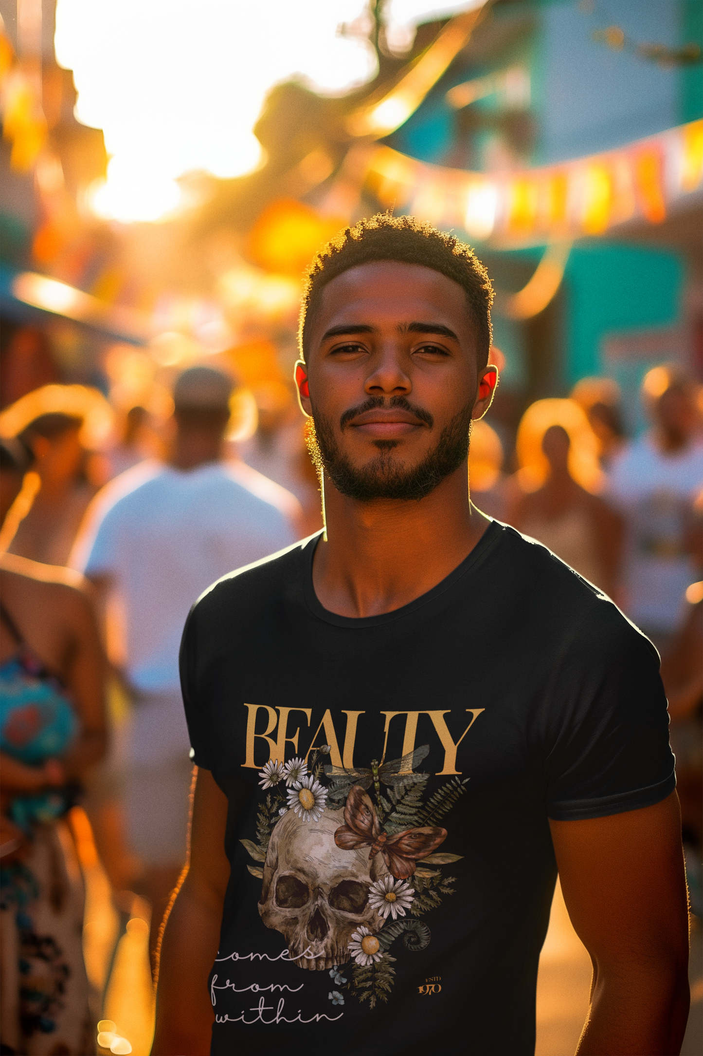 Skull Graphic Tee-Beauty Comes From Within
