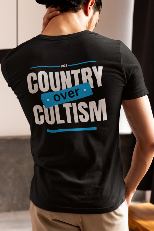 Political Graphic Tee - Vote for Country over Cultism in 2024