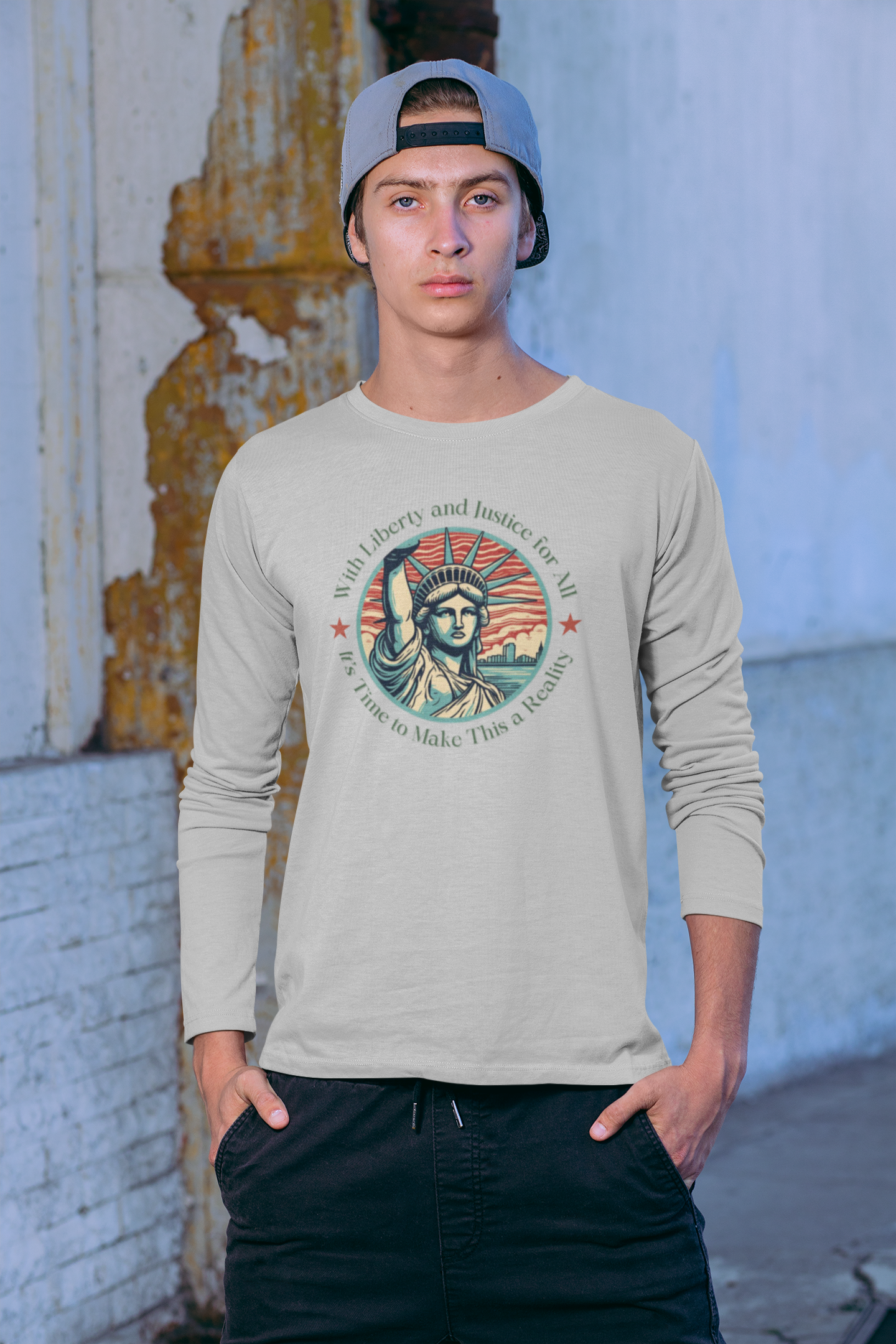 Make Liberty and Justice for All a Reality Cotton Long Sleeve Tee