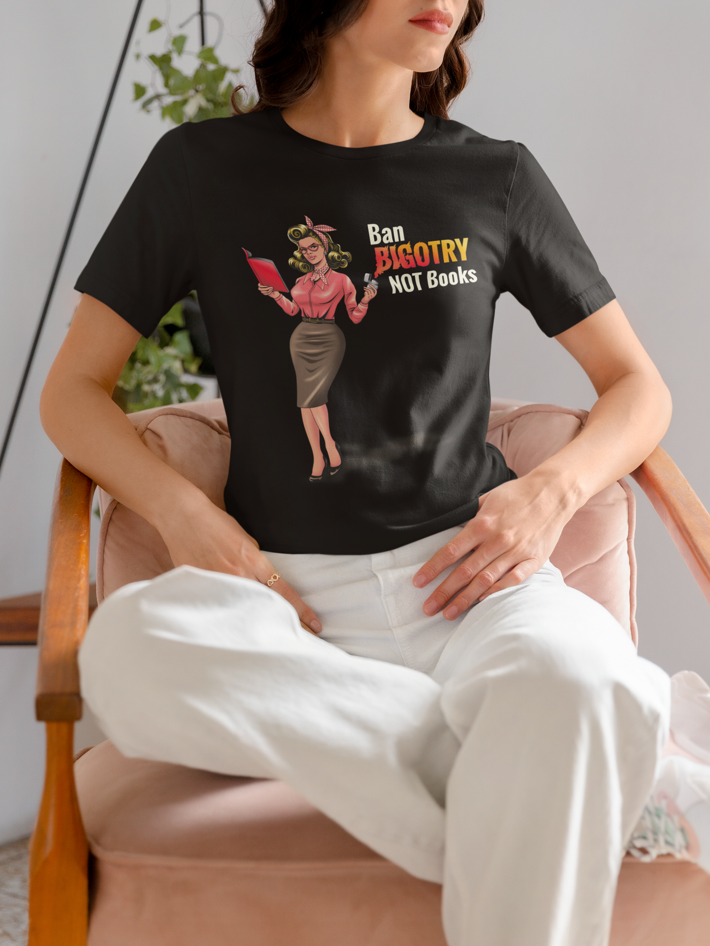 Vintage Ban Bigotry Not Books Tee