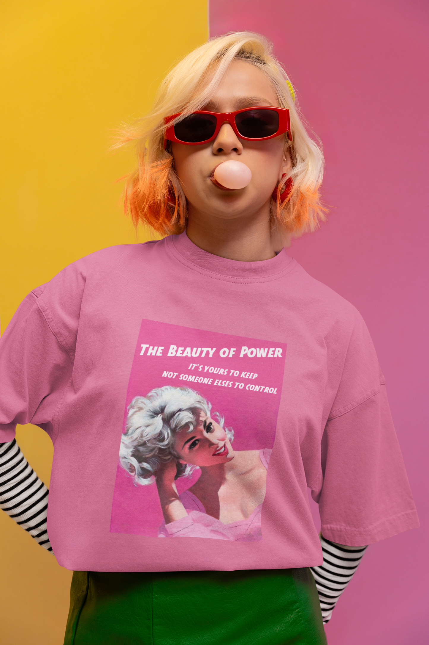 Vintage Graphic Cotton Unisex Garment-Dyed T-shirt, "The Beauty of Power"