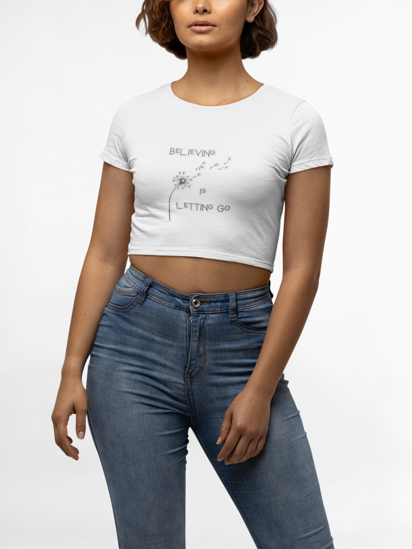 Empowering Women's Baby Tee - Believing is Letting Go